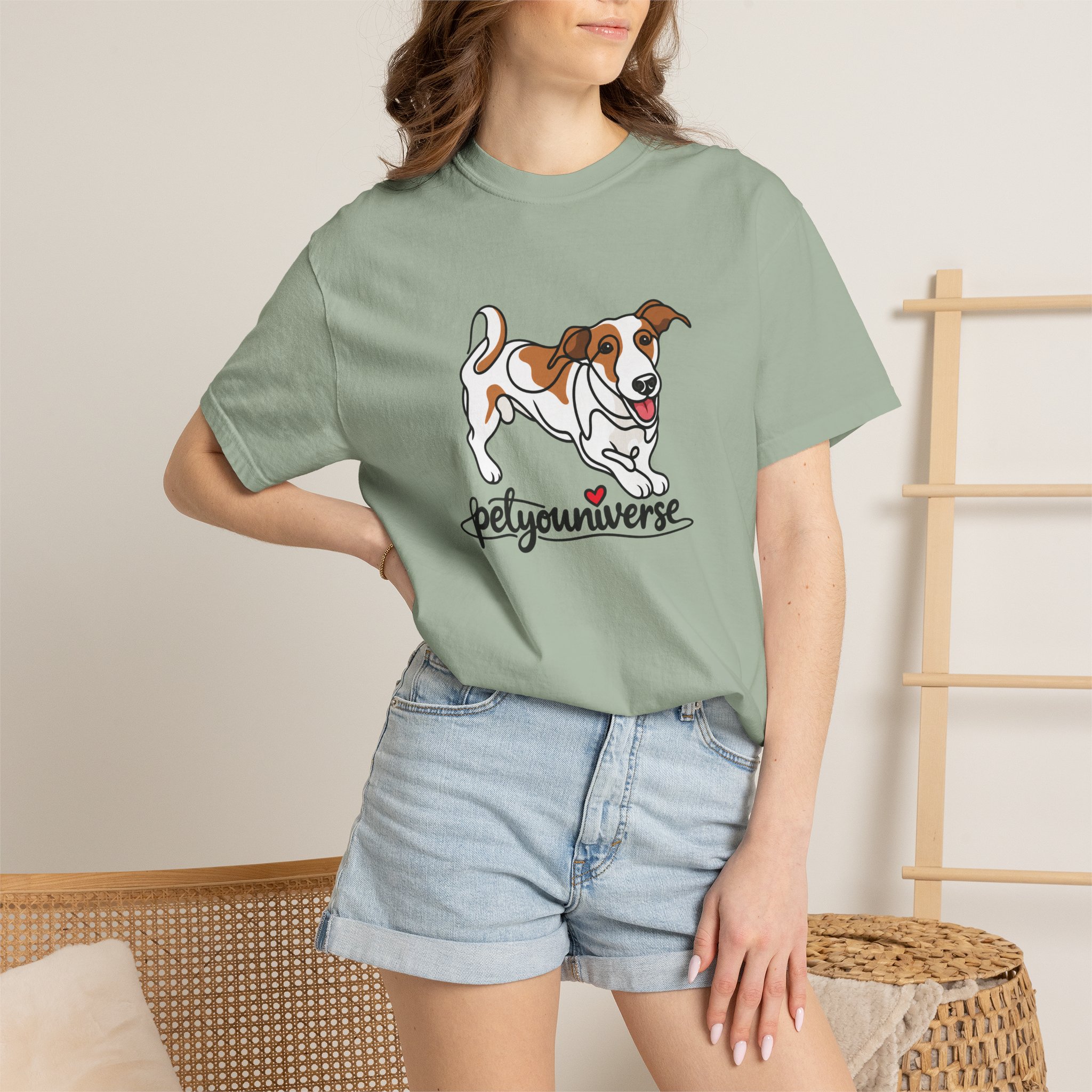 Dog Cartoon T-Shirt — "PetYoUniverse" Playful Jack Russell Tee - Image 56
