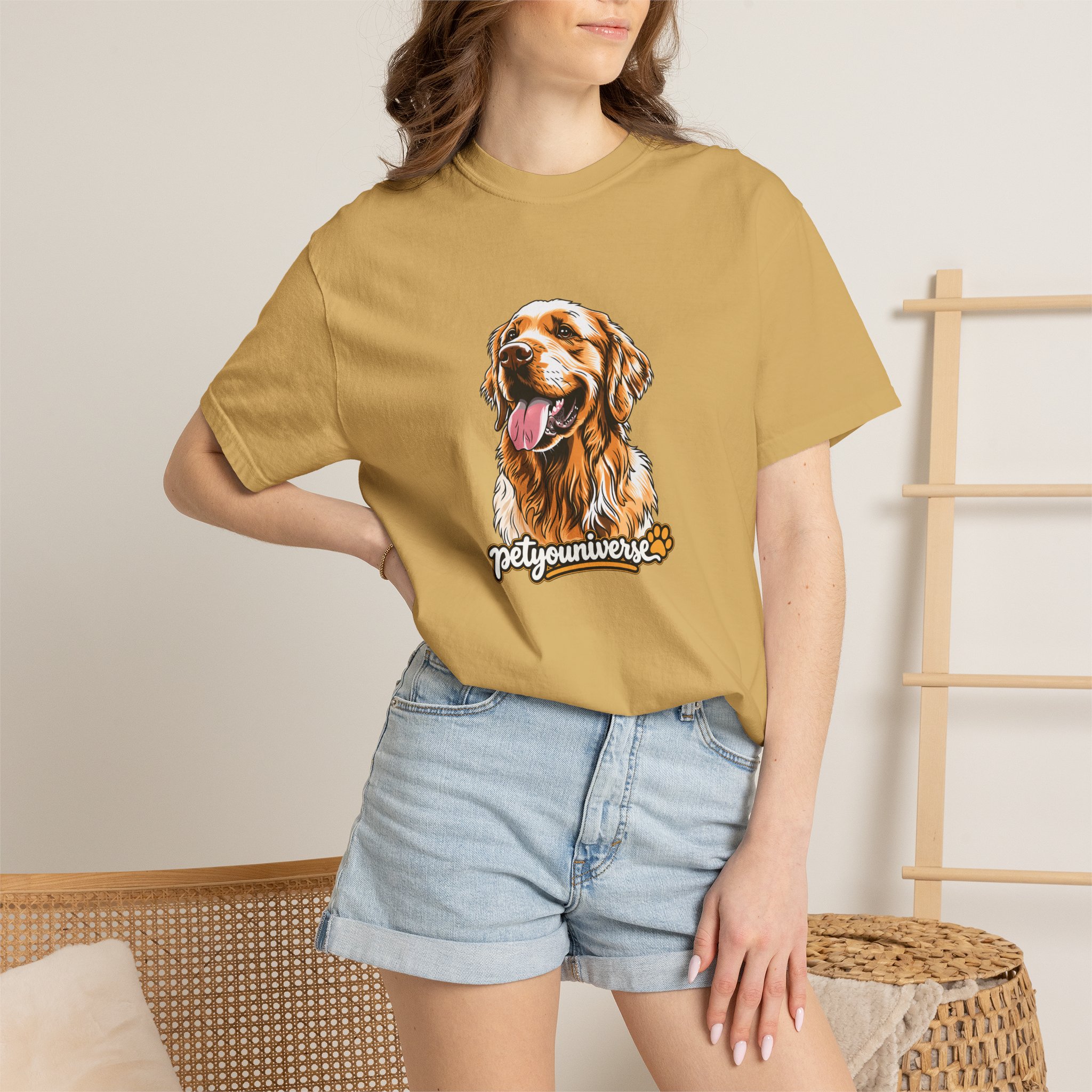 Dog Lover T-Shirt — Golden Retriever Portrait "PetYoUniverse" Graphic - Image 20