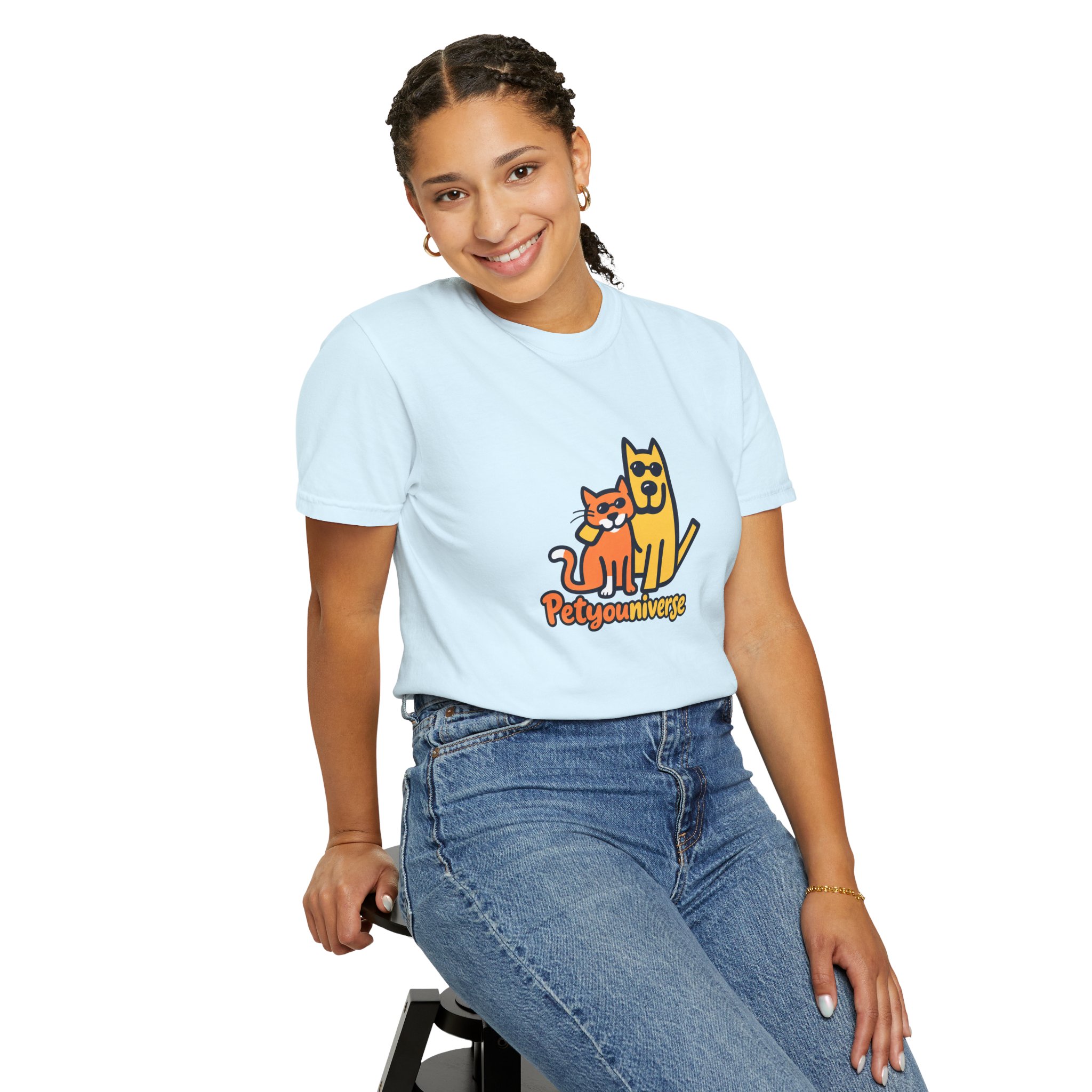 PetyoUniverse Cute Cat & Dog Graphic T-Shirt — Vintage Garment-Dyed Tee for Pet Lovers - Image 105