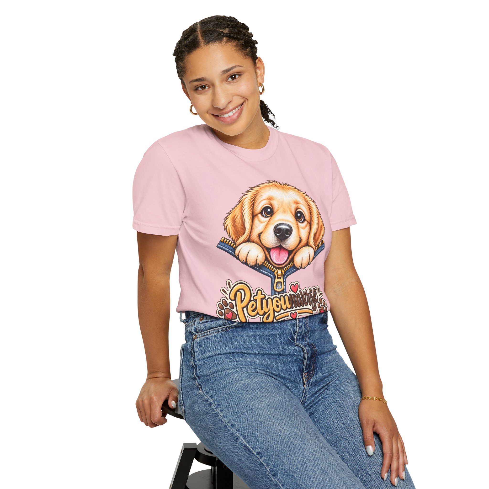 Golden Retriever Puppy "PetYoUniverse" T-Shirt - Image 105