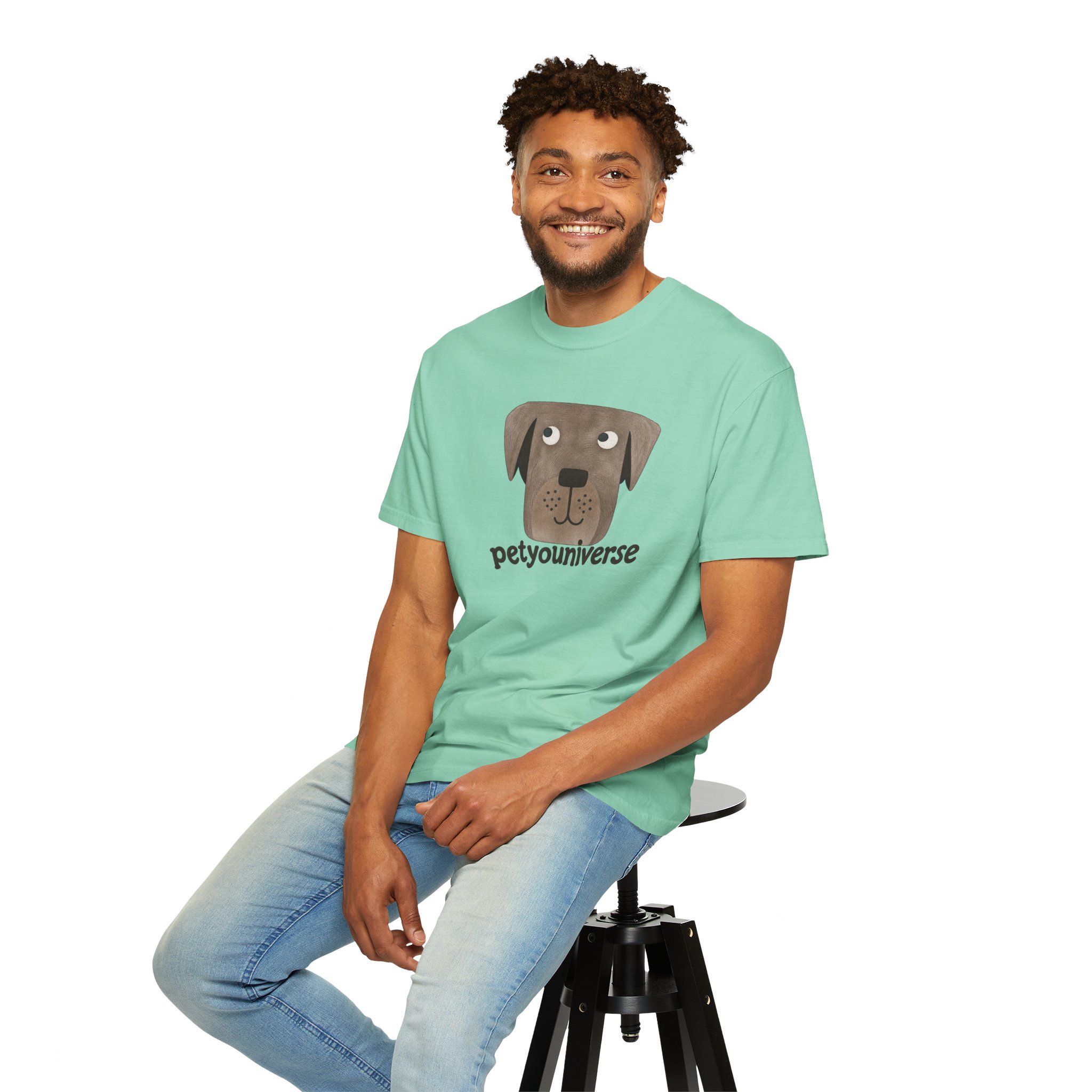 Dog Face Graphic T‑Shirt — "petyouniverse" Cute Pet Logo Tee - Image 71