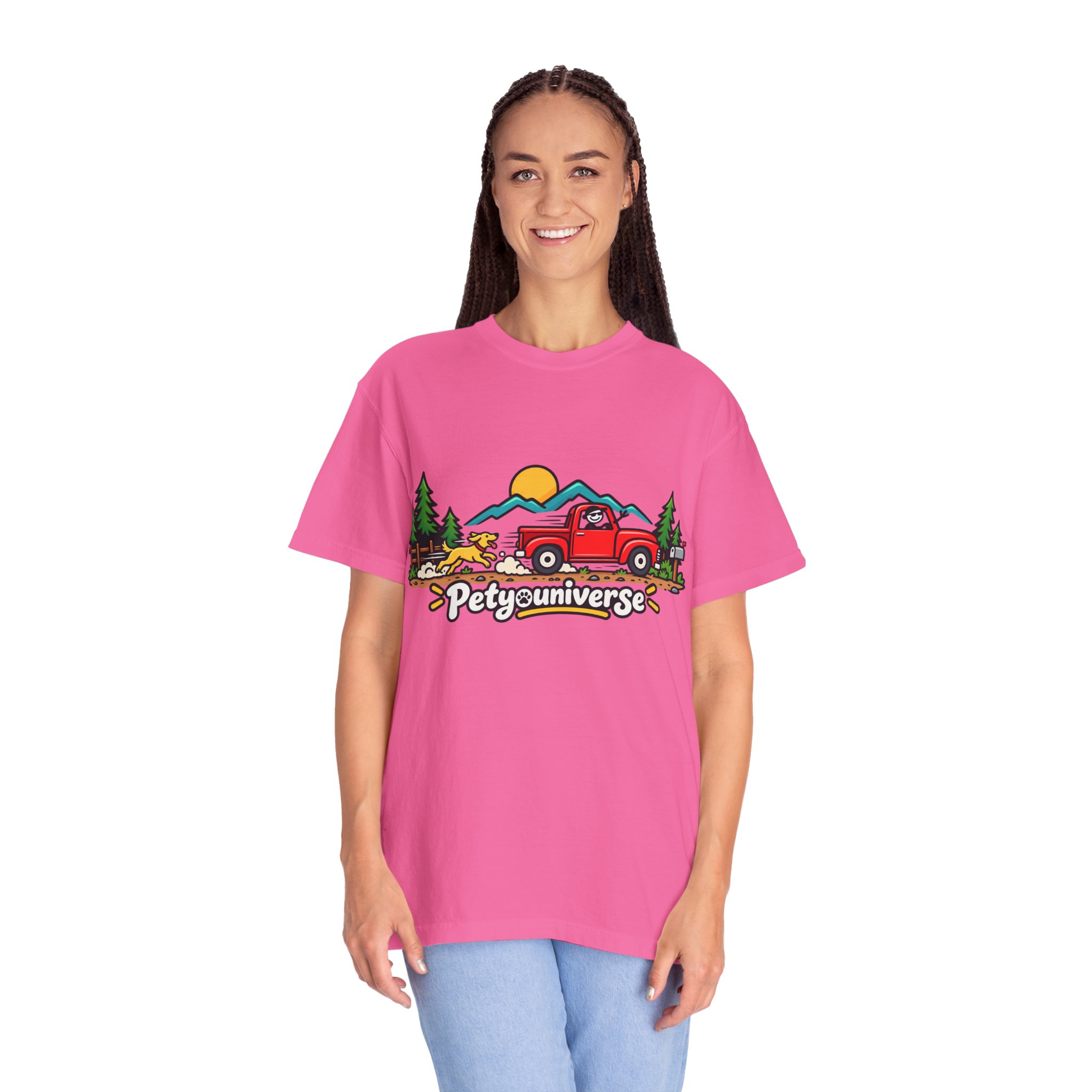 Petyuniverse Retro Truck & Dog Graphic T-Shirt - Image 95