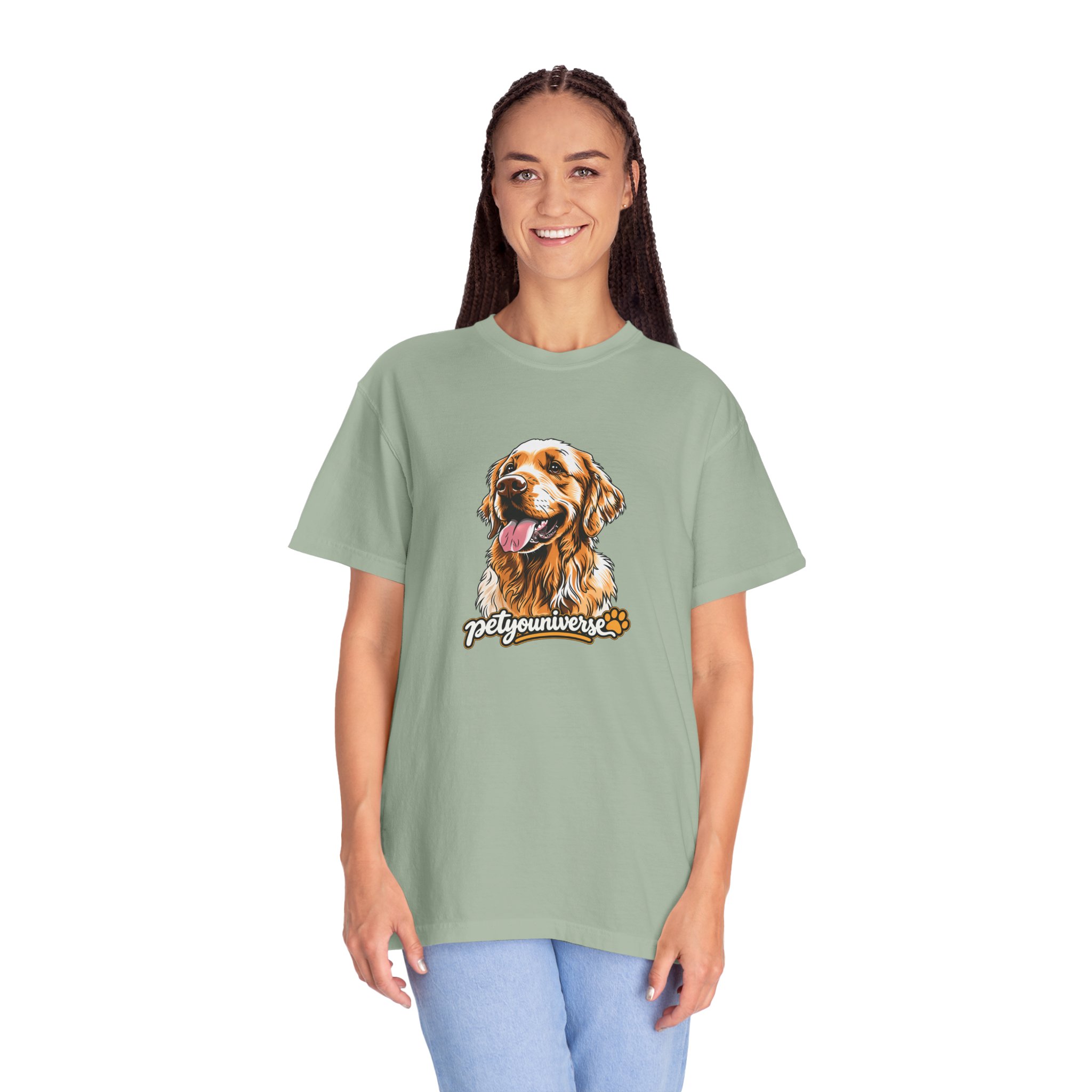 Dog Lover T-Shirt — Golden Retriever Portrait "PetYoUniverse" Graphic - Image 77