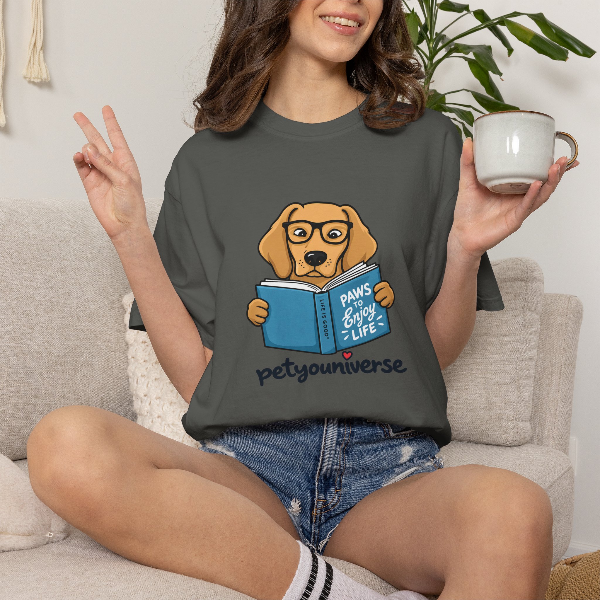 Dog Reading T-Shirt — "Paws & Books" Cute Booklover Pup Tee - Image 39