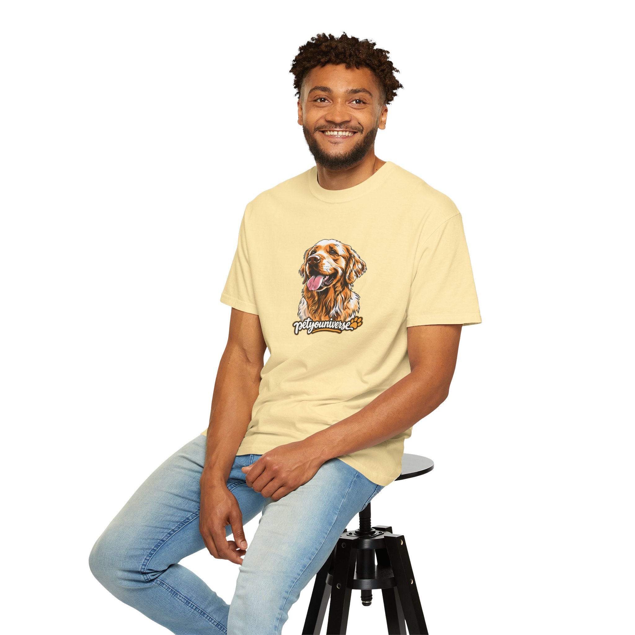 Dog Lover T-Shirt — Golden Retriever Portrait "PetYoUniverse" Graphic - Image 17