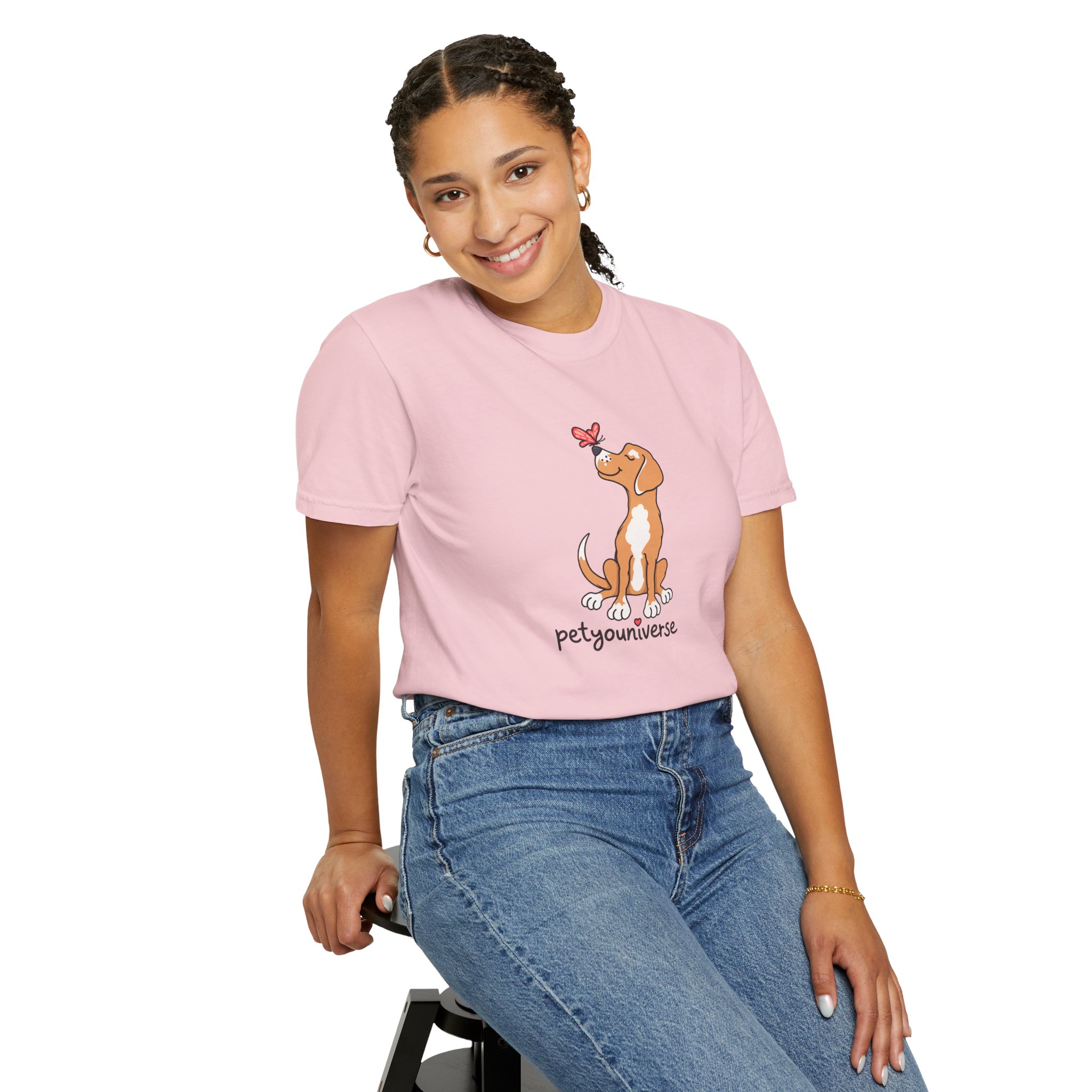 PetYoUniverse Cute Dog & Butterfly T‑Shirt - Image 96