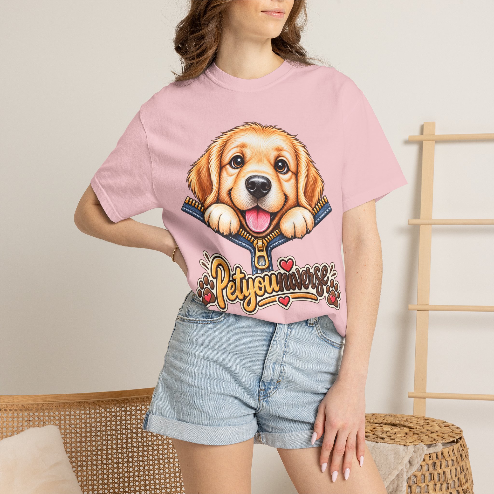 Golden Retriever Puppy "PetYoUniverse" T-Shirt - Image 101