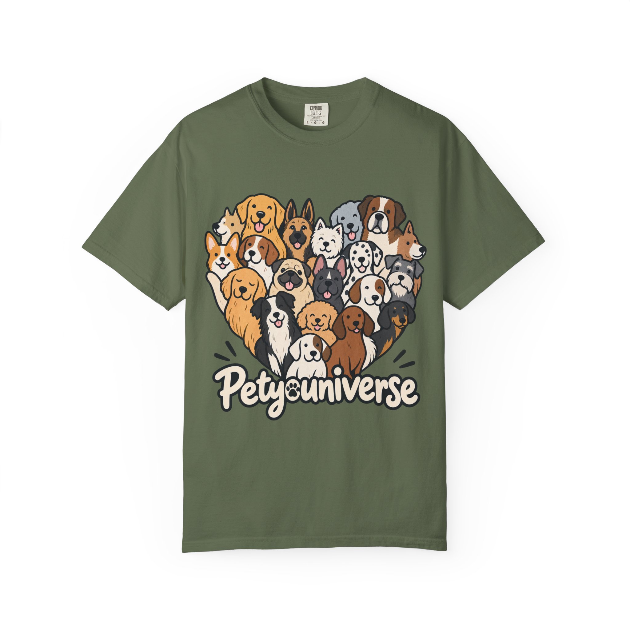 Dog Lover Cartoon T-Shirt — "Pety Universe" Graphic Tee - Image 81