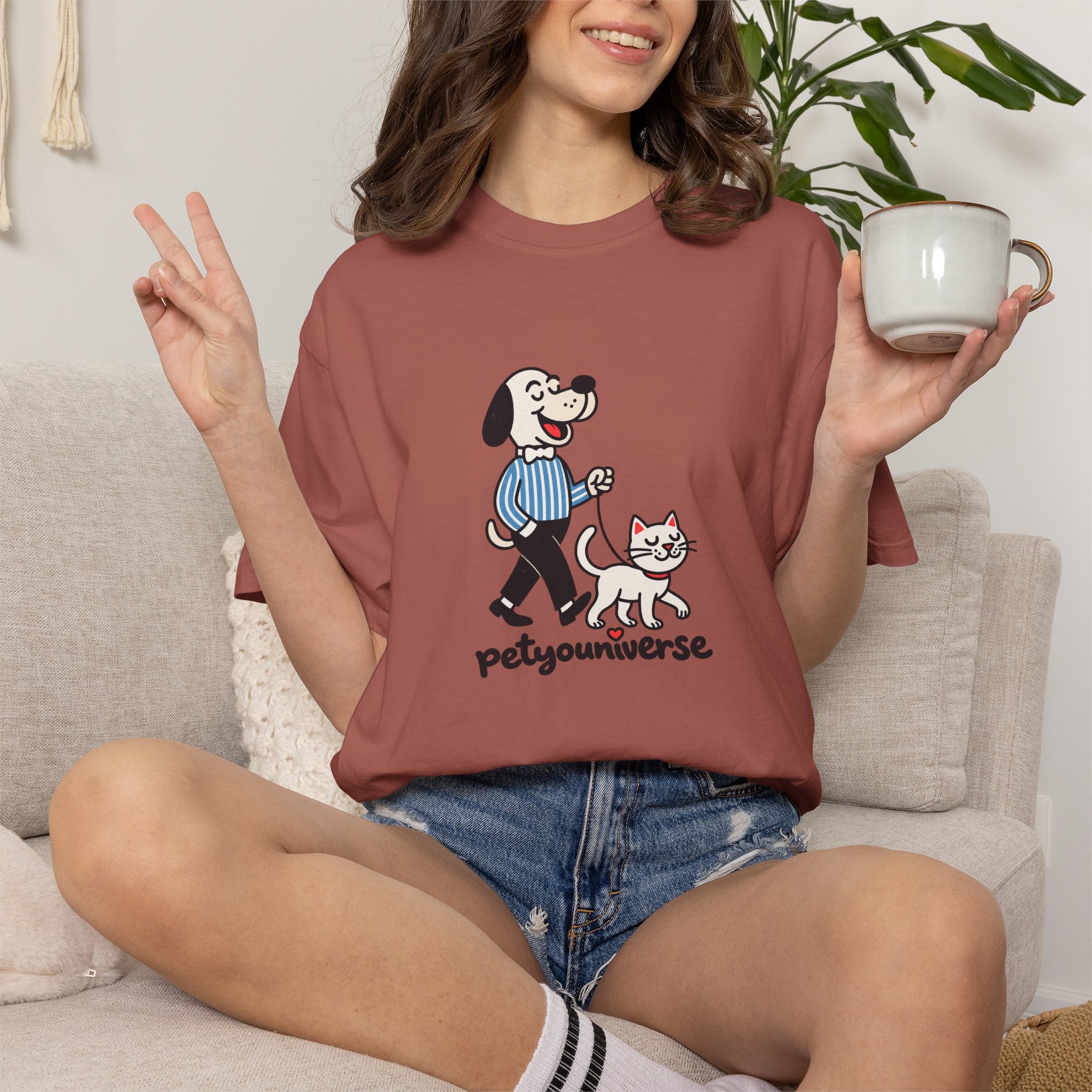 PetYouniverse Walking Dog & Cat Tee — Cute Retro Pet Graphic T-Shirt - Image 120