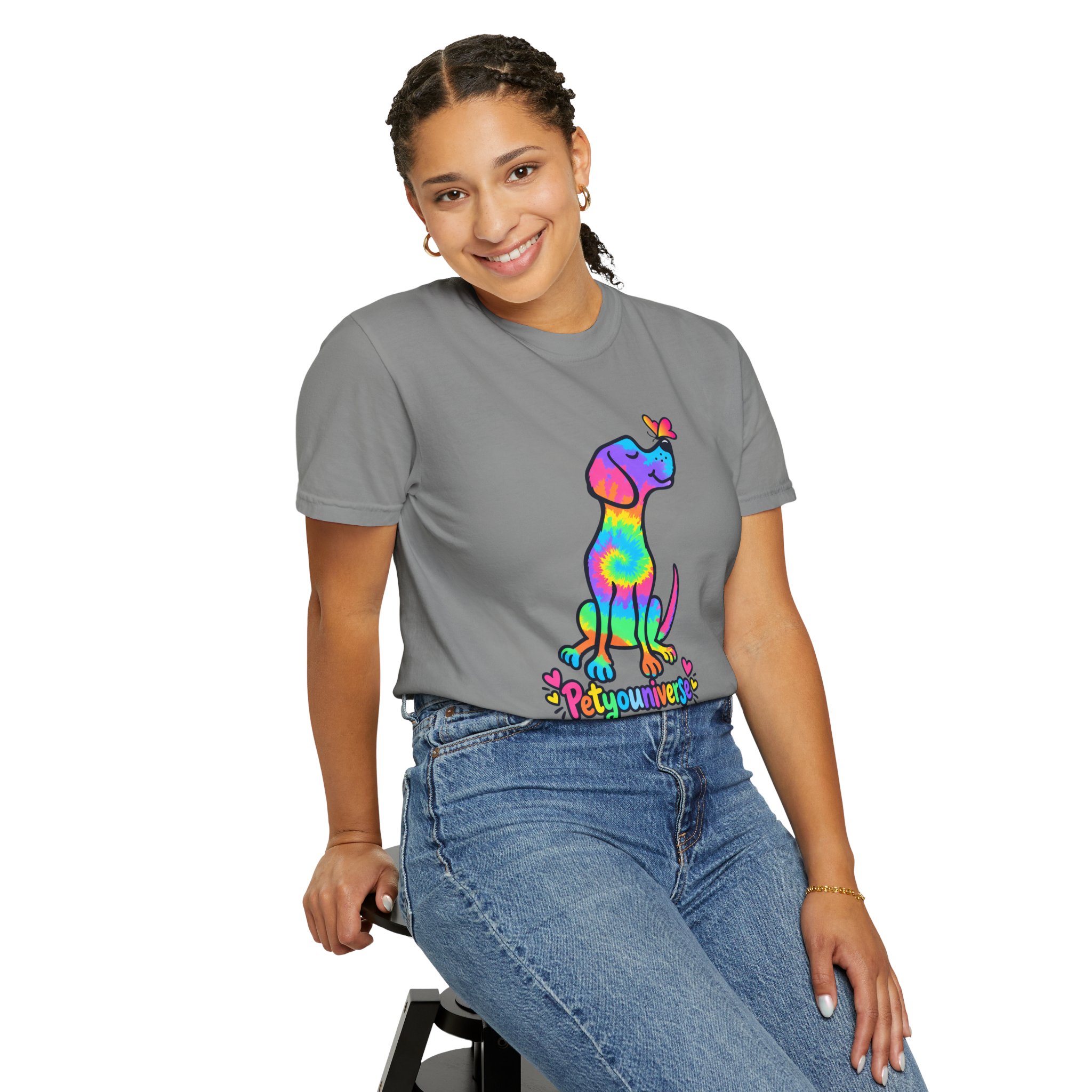 Tie-Dye Puppy T-Shirt — Colorful "PetYoUniverse" Dog Graphic Tee - Image 87
