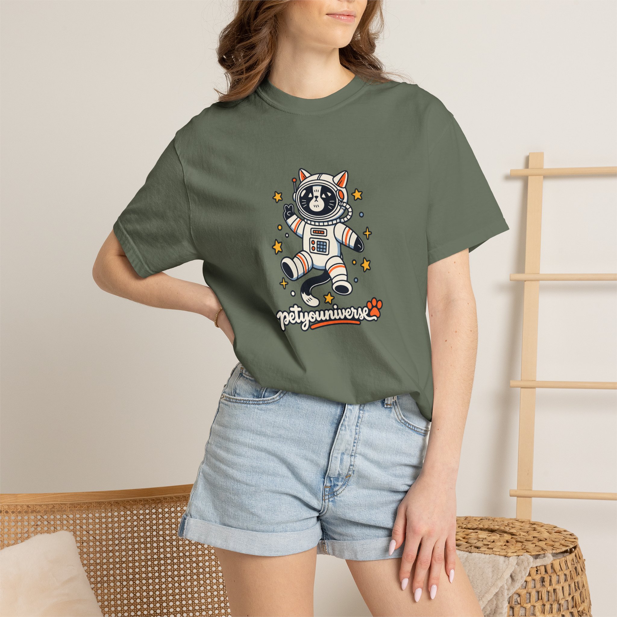 Astronaut Dog T-Shirt — 'PetYoUniverse' Cute Space Pup Tee - Image 74