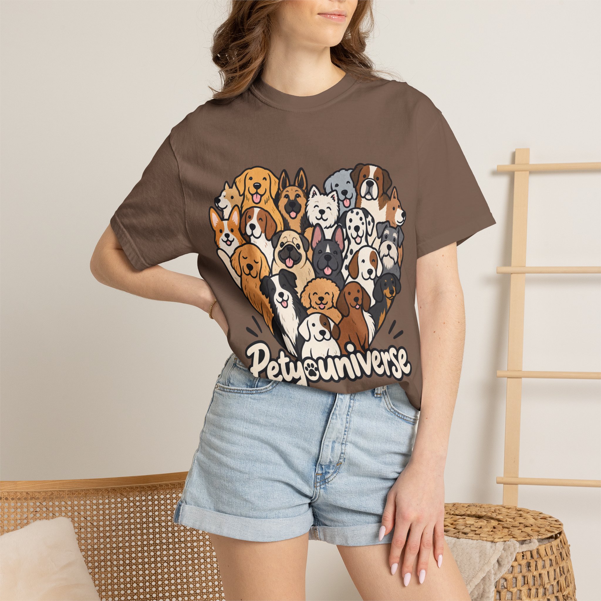 Dog Lover Cartoon T-Shirt — "Pety Universe" Graphic Tee - Image 62