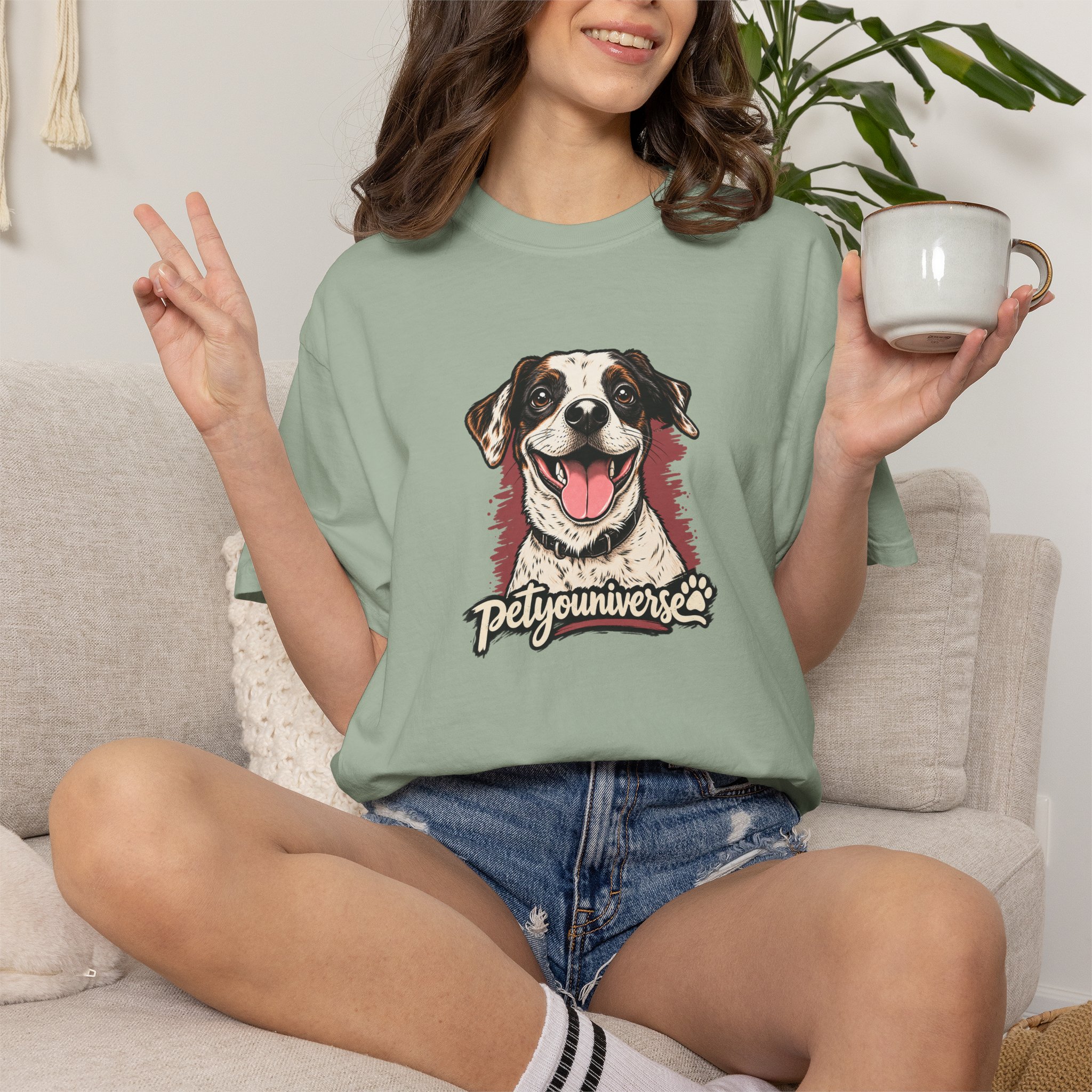Dog Lover T-Shirt — Smiling Pup "Petyouniverse" Graphic Tee - Image 43