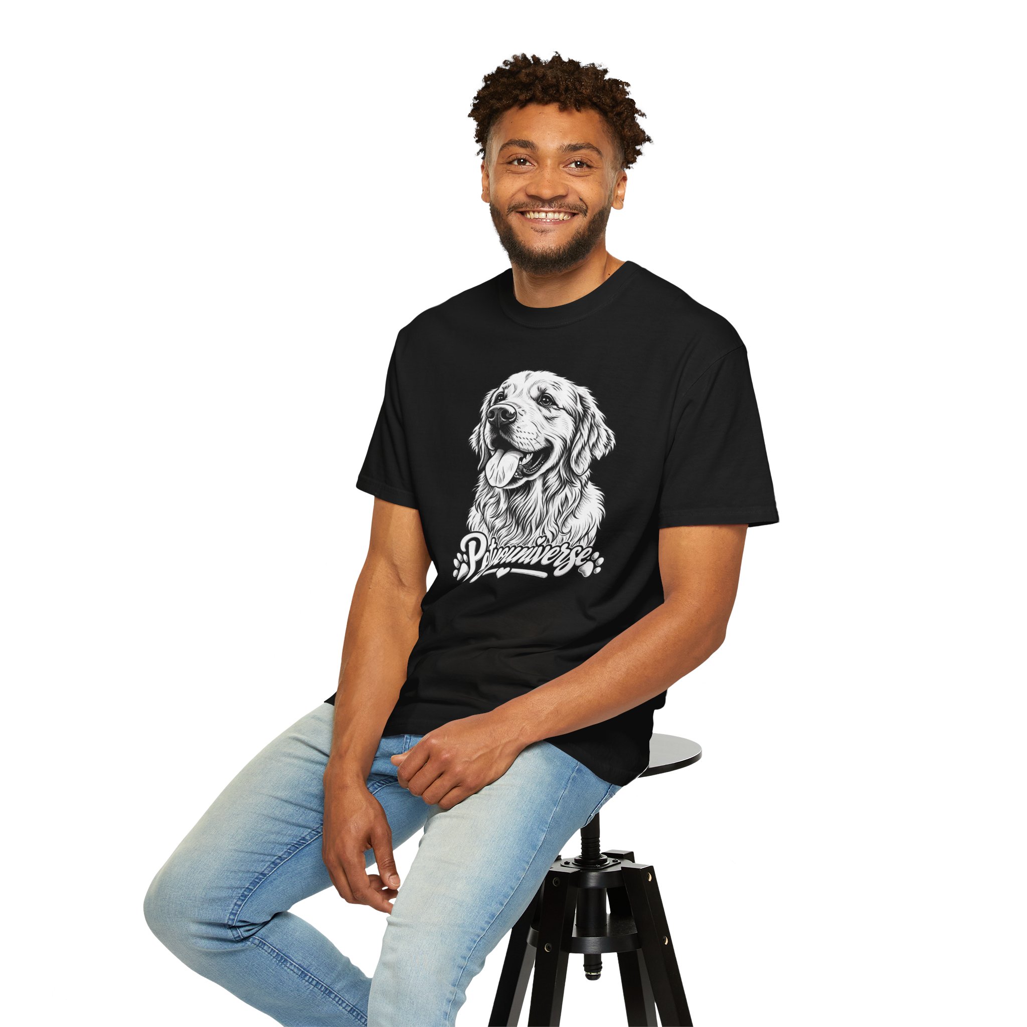 PetYoUniverse Golden Retriever Graphic T-Shirt — Cute Dog Portrait Tee - Image 89