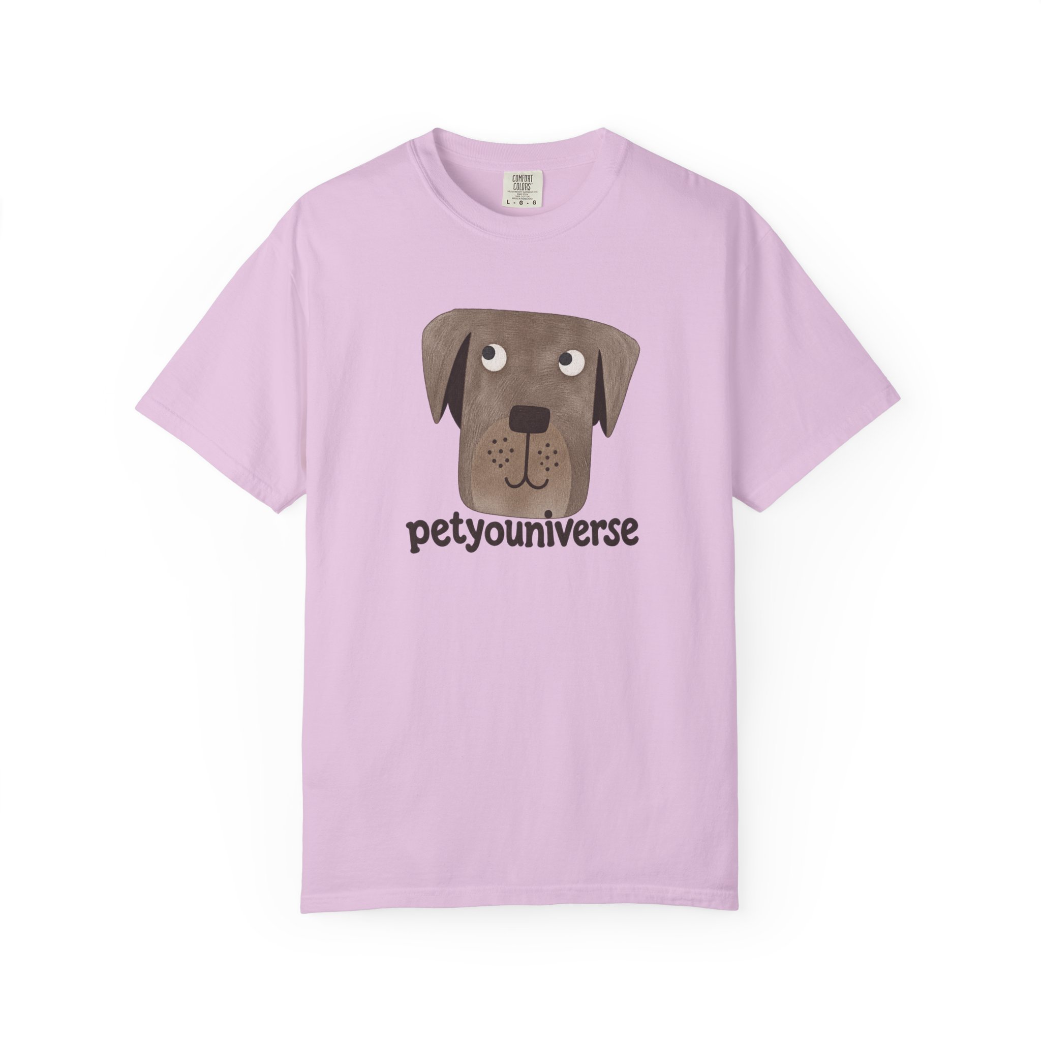 Dog Face Graphic T‑Shirt — "petyouniverse" Cute Pet Logo Tee - Image 91