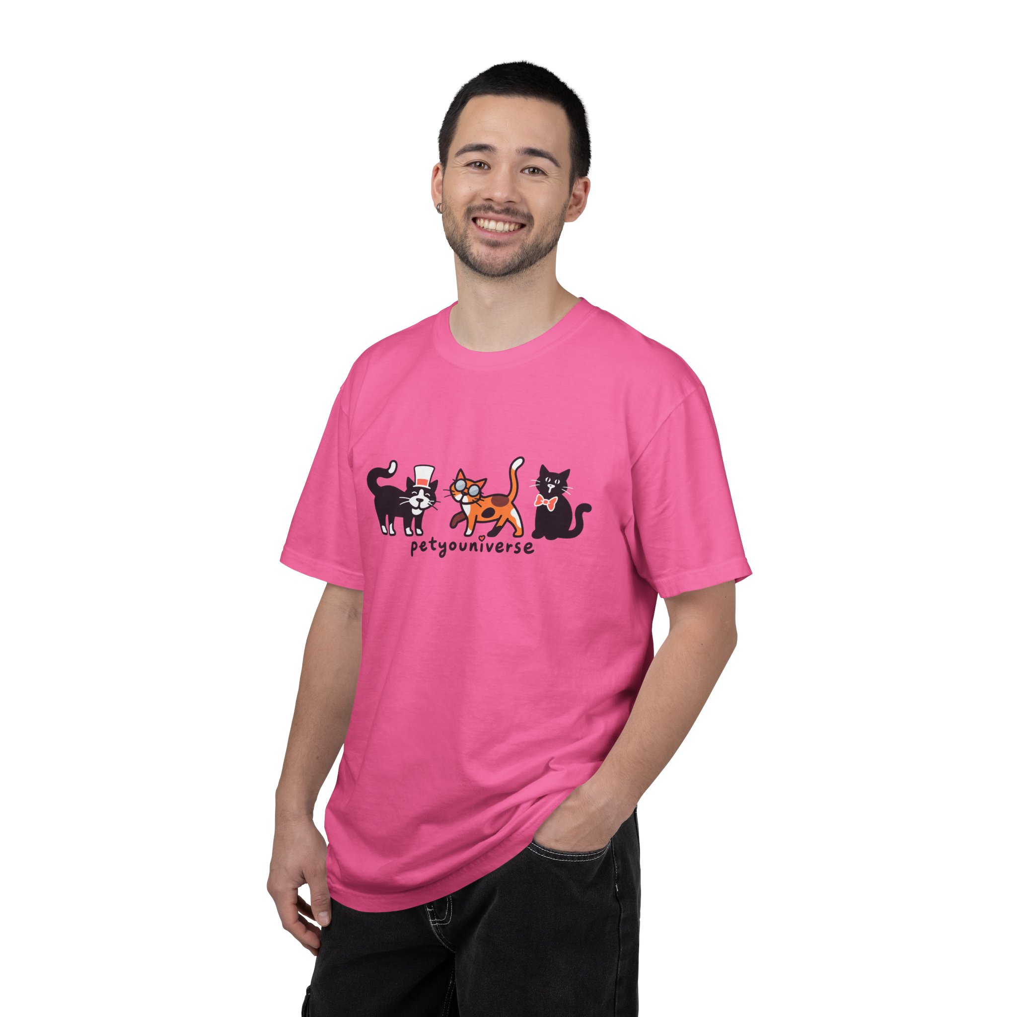 Cat Crew Graphic T-Shirt — "petgouriverse" Cute Cartoon Cats Tee - Image 76