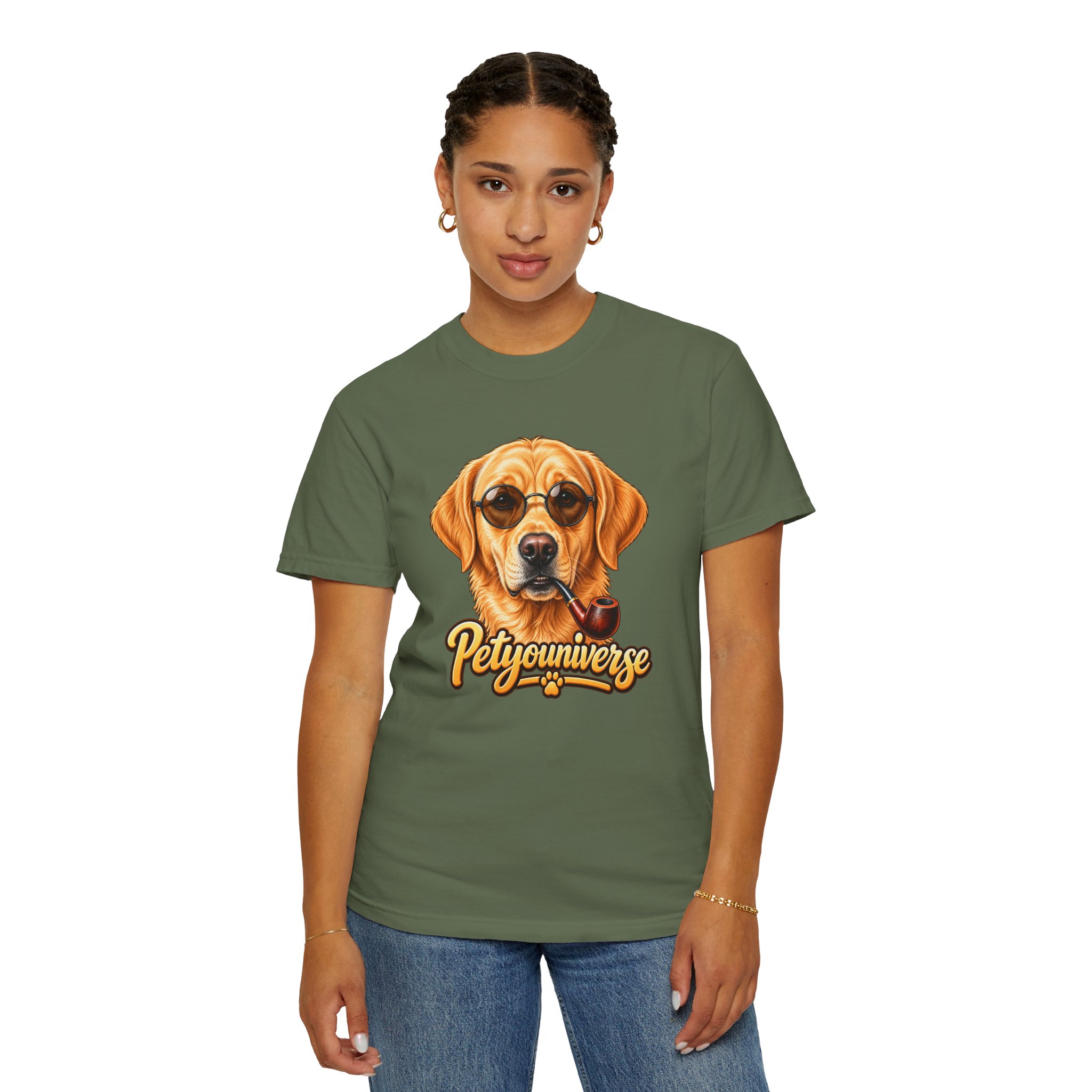 Dog Graphic T-Shirt — 'PetYoUniverse' Yellow Lab Portrait Tee - Image 59