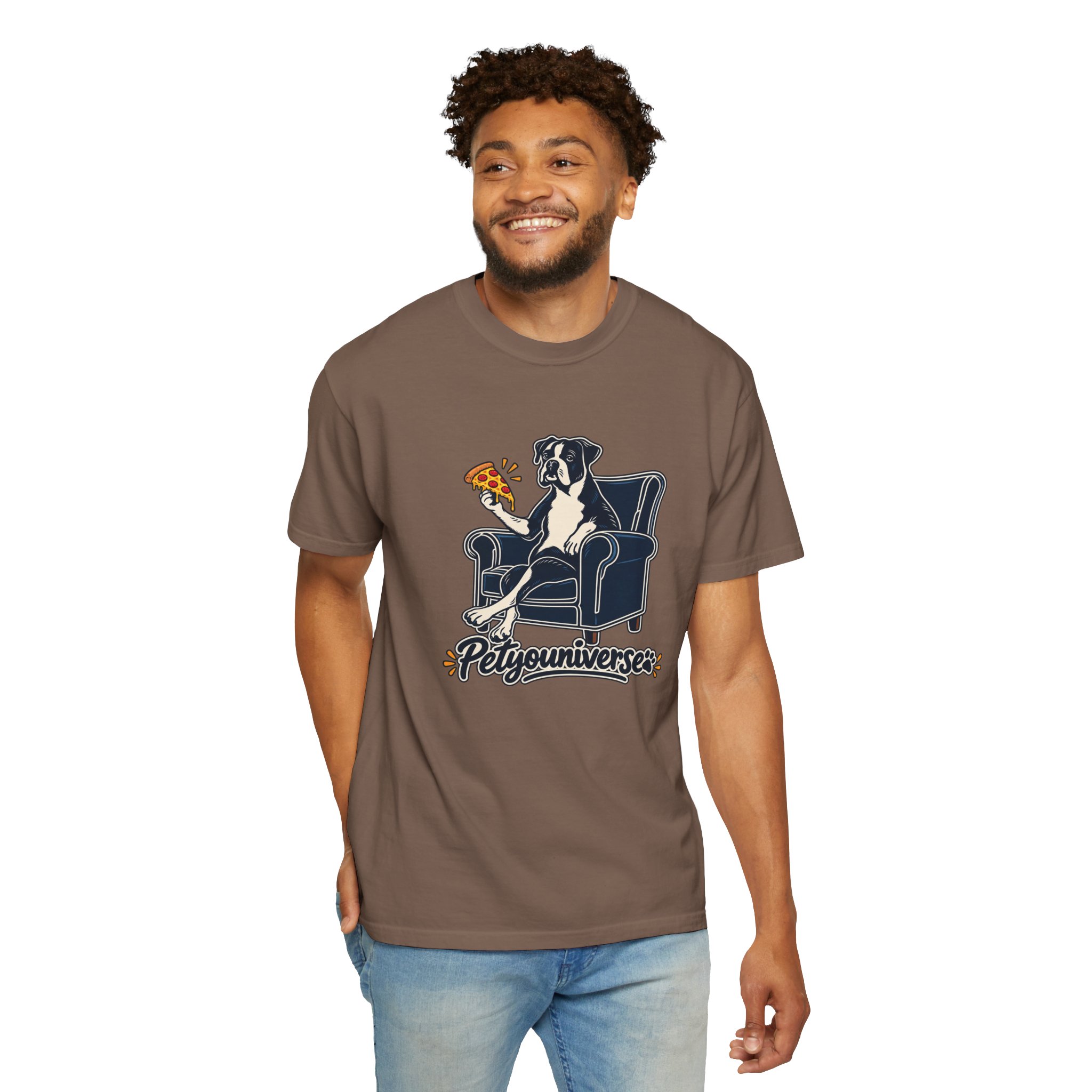 T-Shirt — PetYoUniverse Dog on Armchair with Pizza Graphic - Image 34