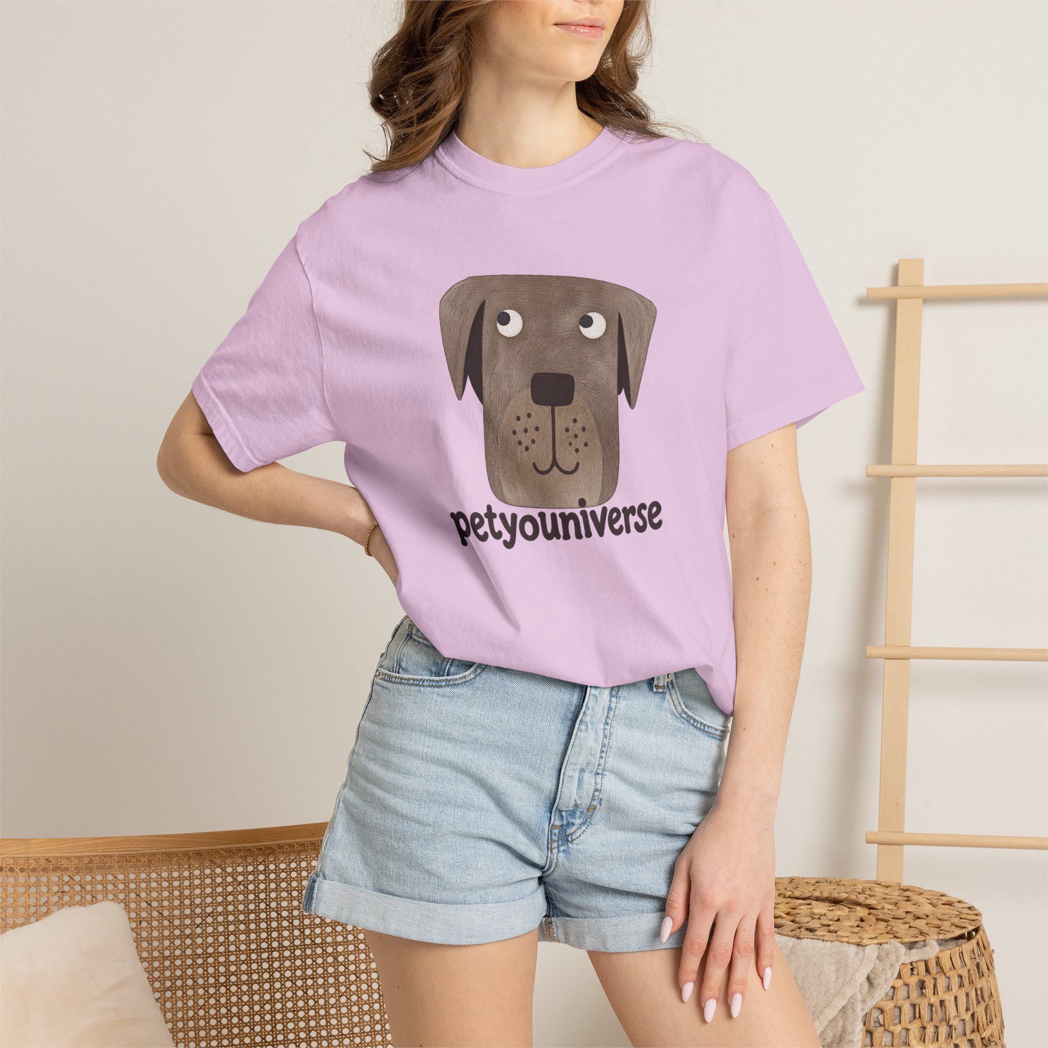 Dog Face Graphic T‑Shirt — "petyouniverse" Cute Pet Logo Tee - Image 92