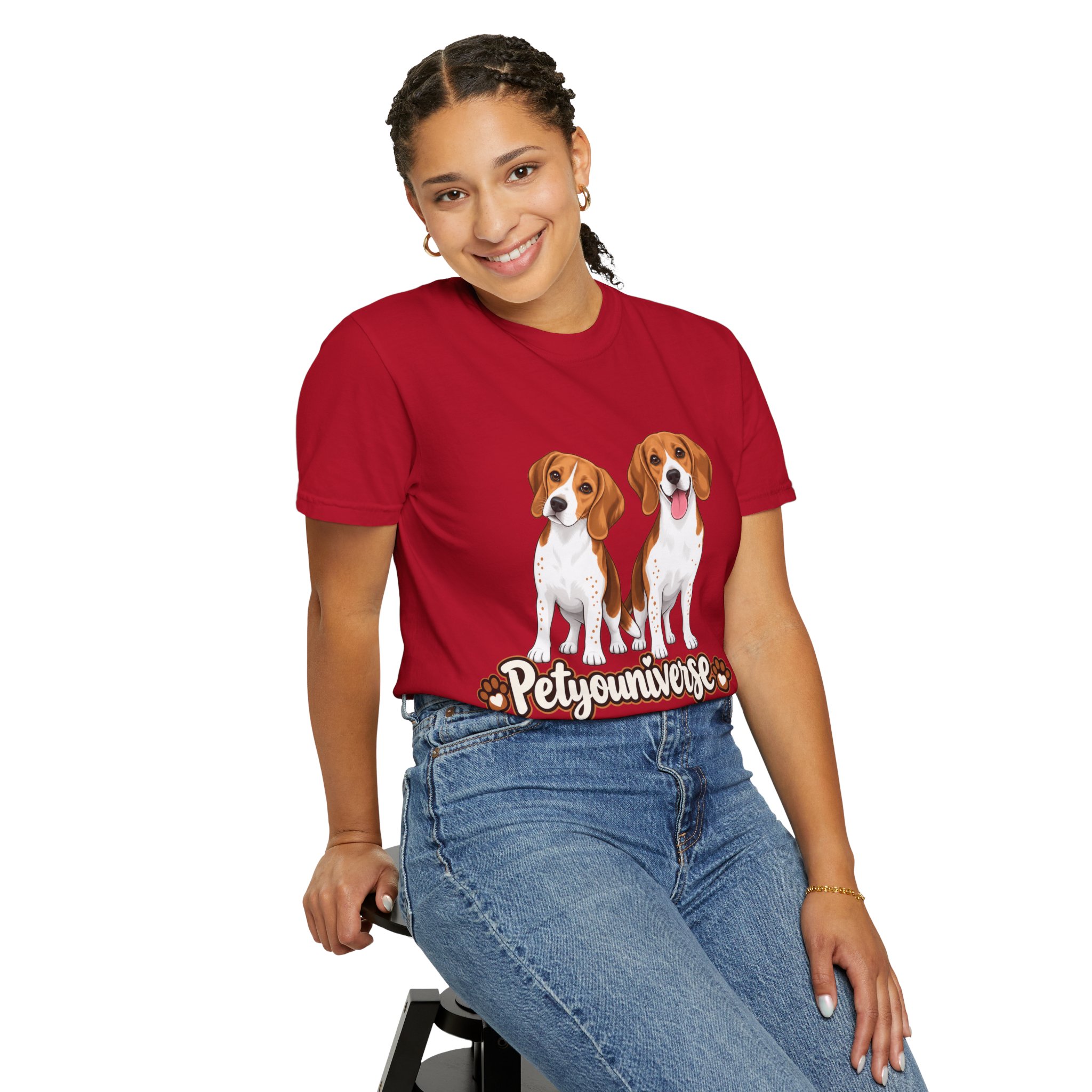 Beagle Lovers T-Shirt — 'PetYoUniverse' Cute Cartoon Duo Dog Tee - Image 105