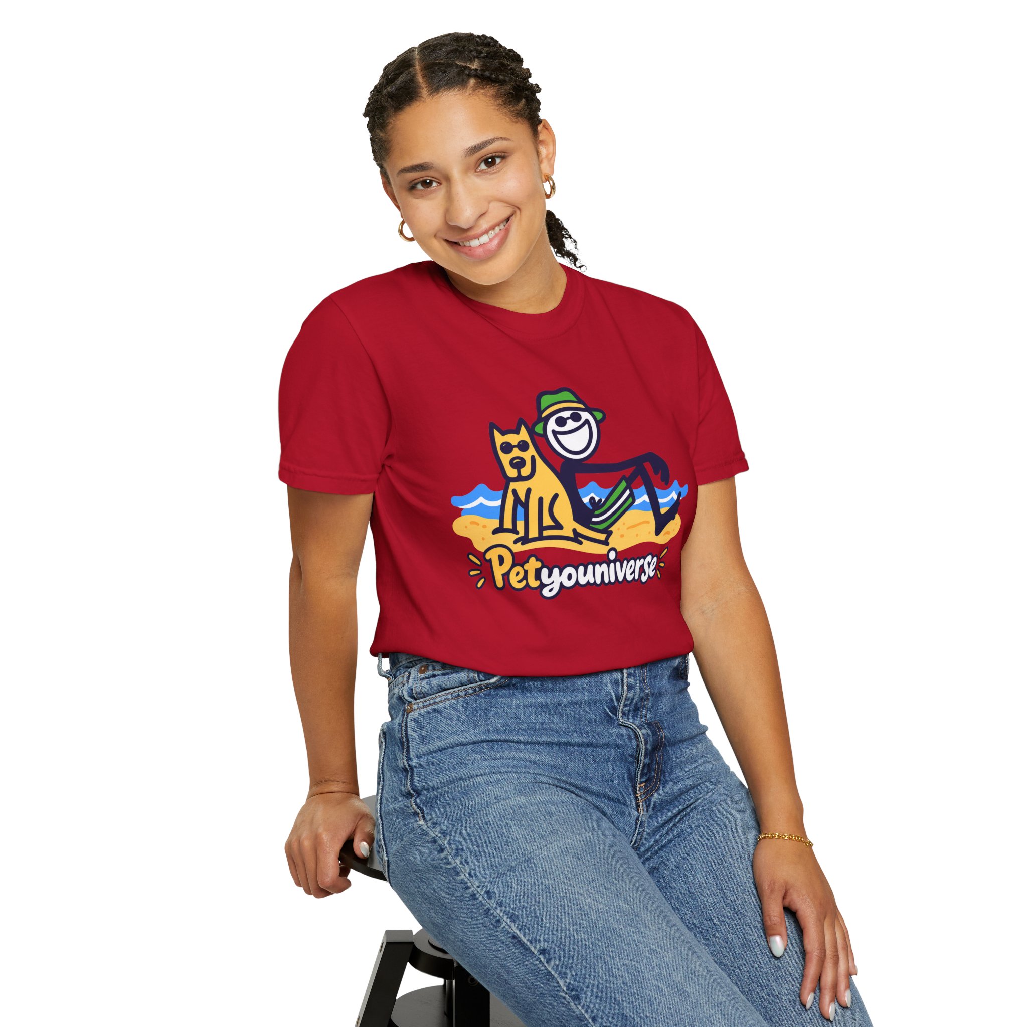 PetYouUniverse Beach Tee — Cute Dog & Owner Graphic T-Shirt - Image 101