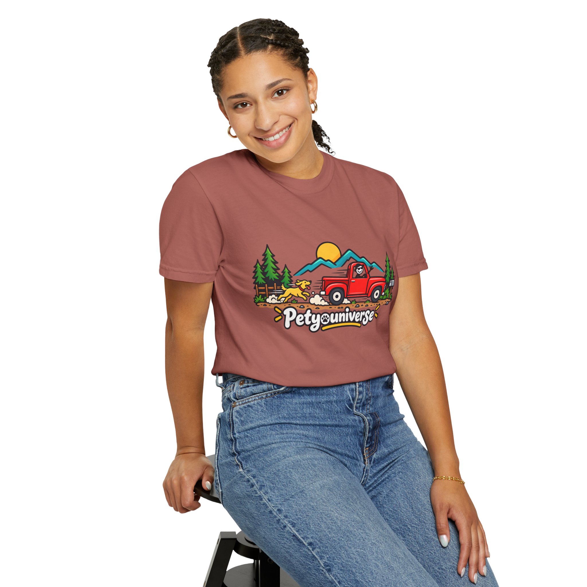 Petyuniverse Retro Truck & Dog Graphic T-Shirt - Image 114
