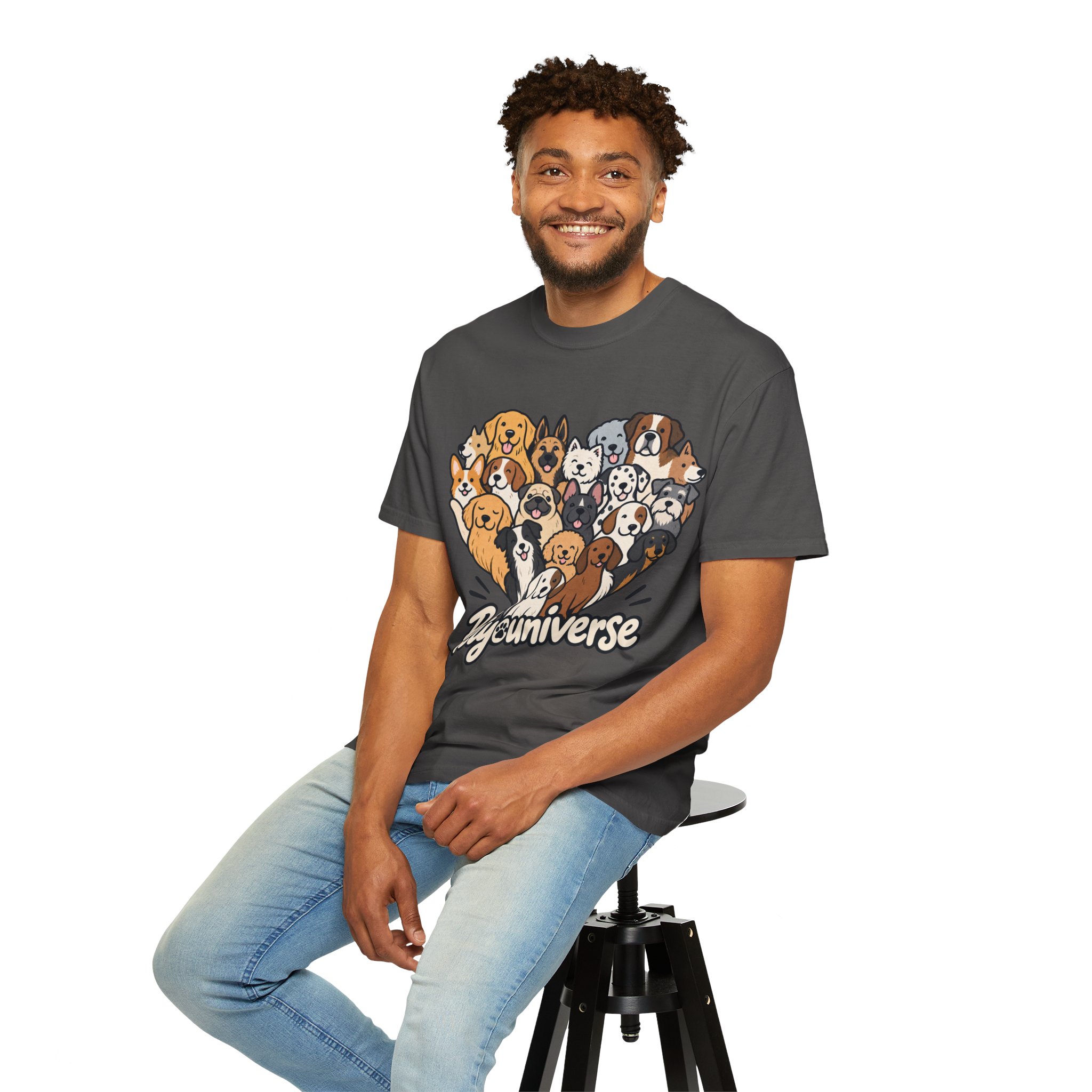Dog Lover Cartoon T-Shirt — "Pety Universe" Graphic Tee - Image 129