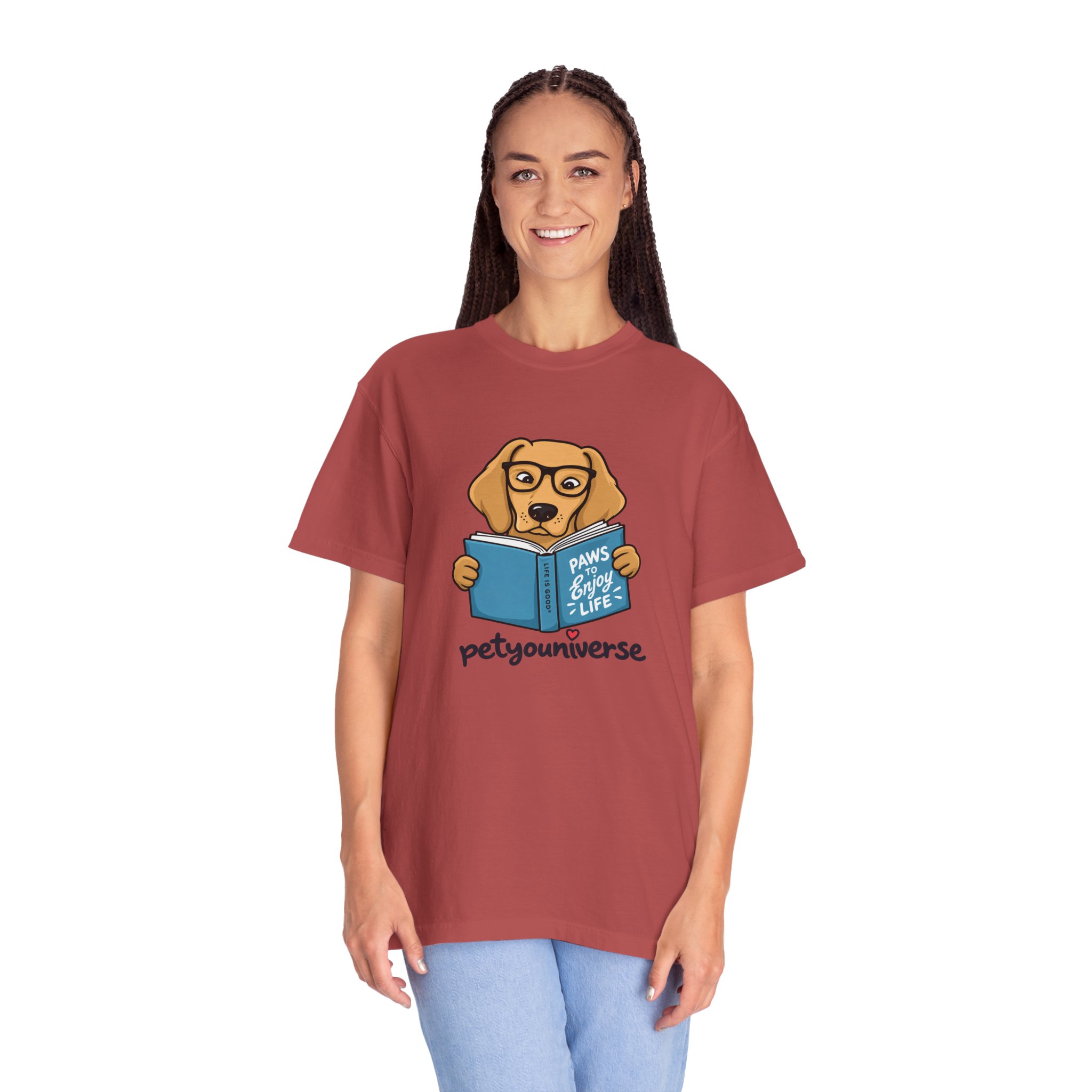 Dog Reading T-Shirt — "Paws & Books" Cute Booklover Pup Tee - Image 86