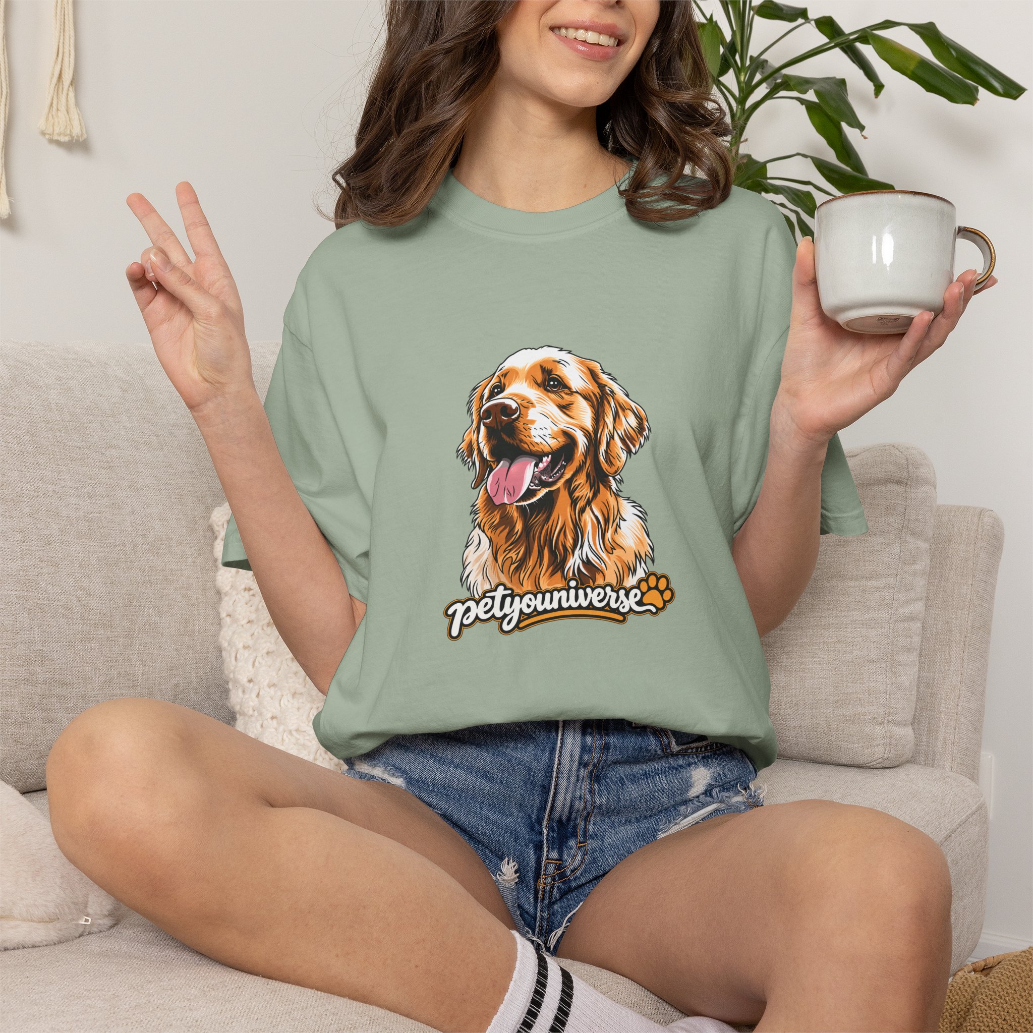 Dog Lover T-Shirt — Golden Retriever Portrait "PetYoUniverse" Graphic - Image 75