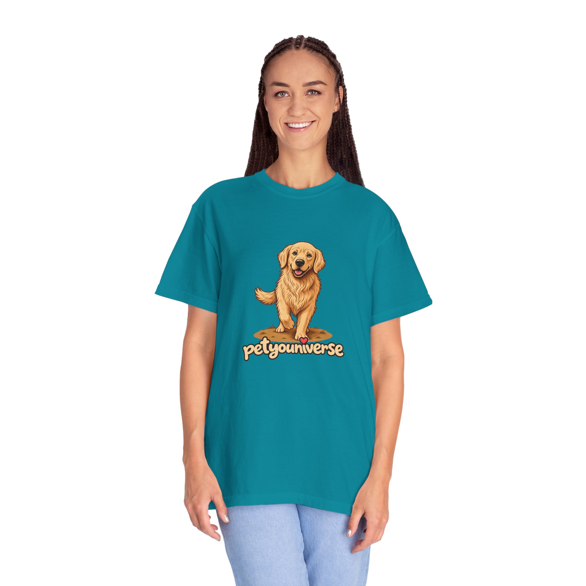 Golden Retriever Graphic T-Shirt — "PetYoUniverse" Cute Dog Tee - Image 77
