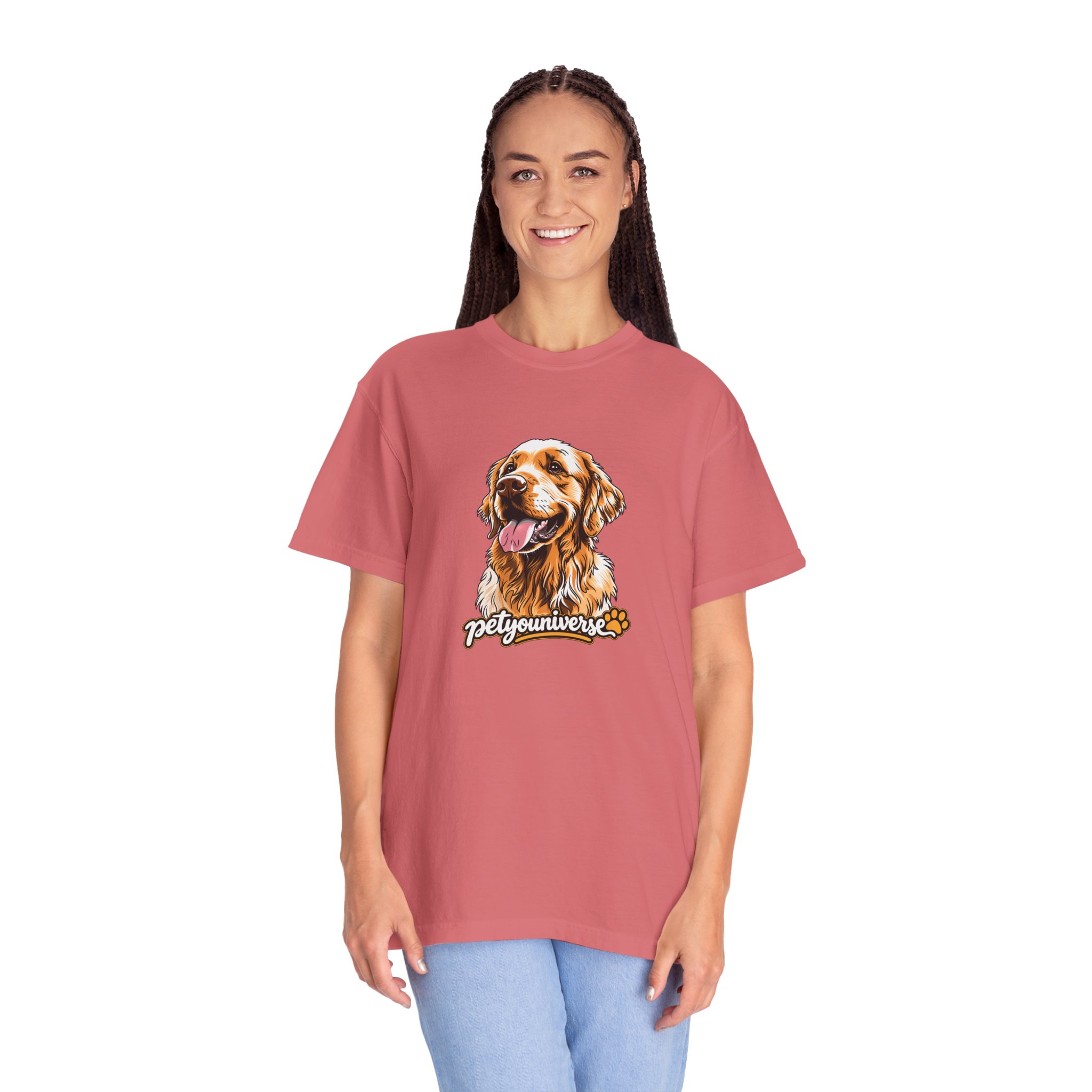 Dog Lover T-Shirt — Golden Retriever Portrait "PetYoUniverse" Graphic - Image 131