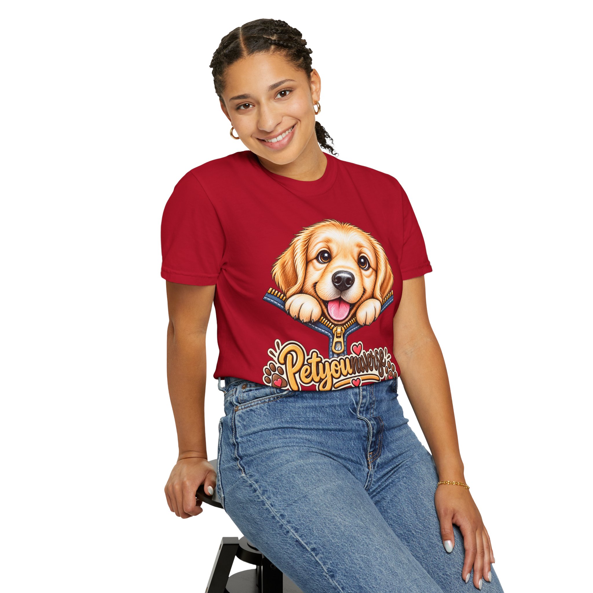Golden Retriever Puppy "PetYoUniverse" T-Shirt - Image 141
