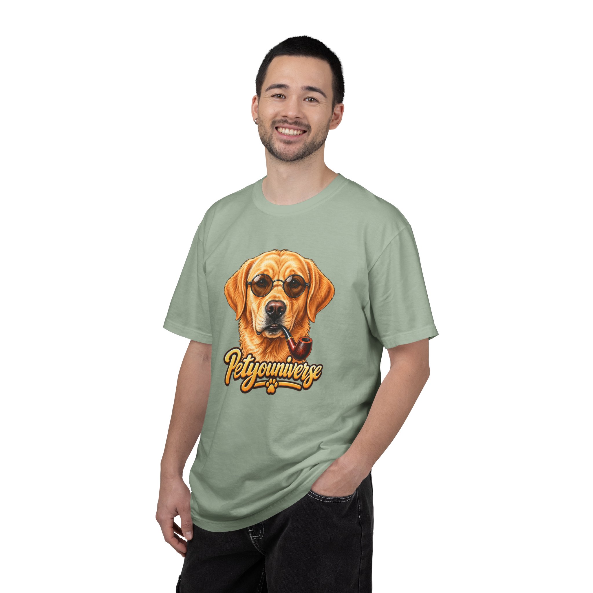 Dog Graphic T-Shirt — 'PetYoUniverse' Yellow Lab Portrait Tee - Image 76