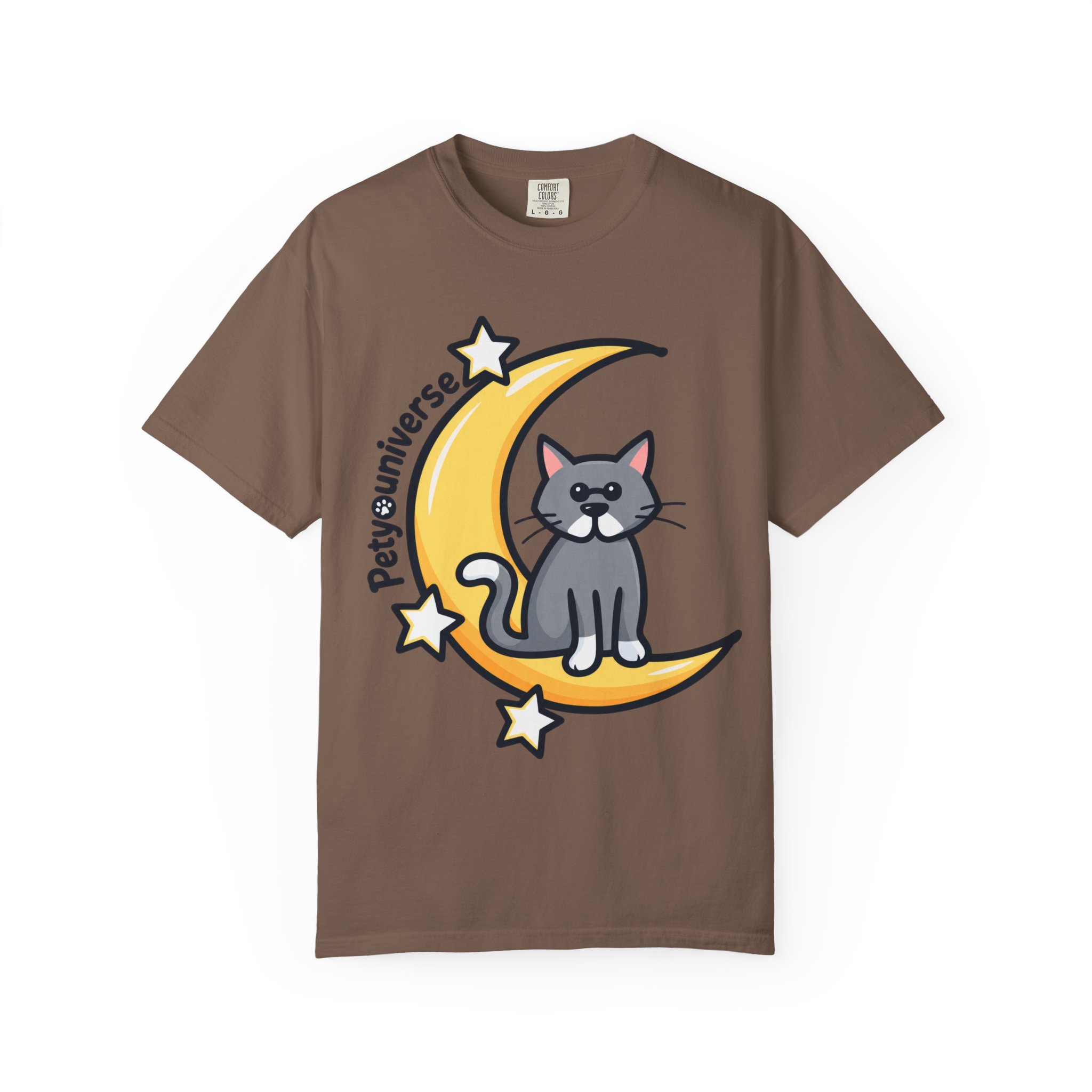 Cat on the Moon T-Shirt — "PetYoUniverse" Cute Cat Graphic Tee - Image 37