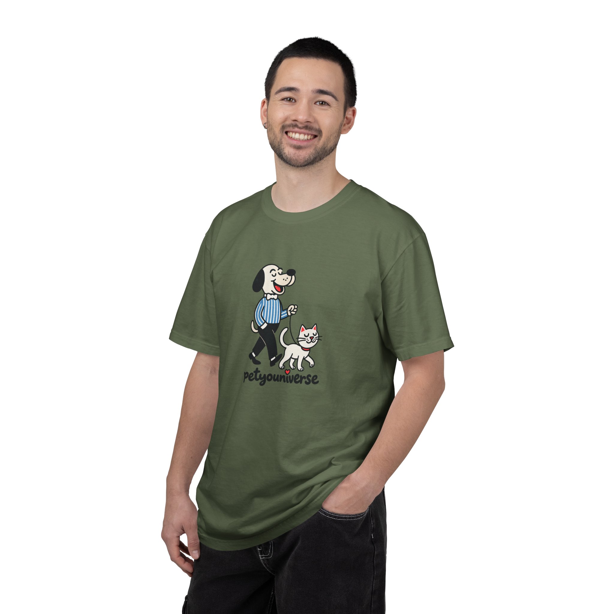 PetYouniverse Walking Dog & Cat Tee — Cute Retro Pet Graphic T-Shirt - Image 49