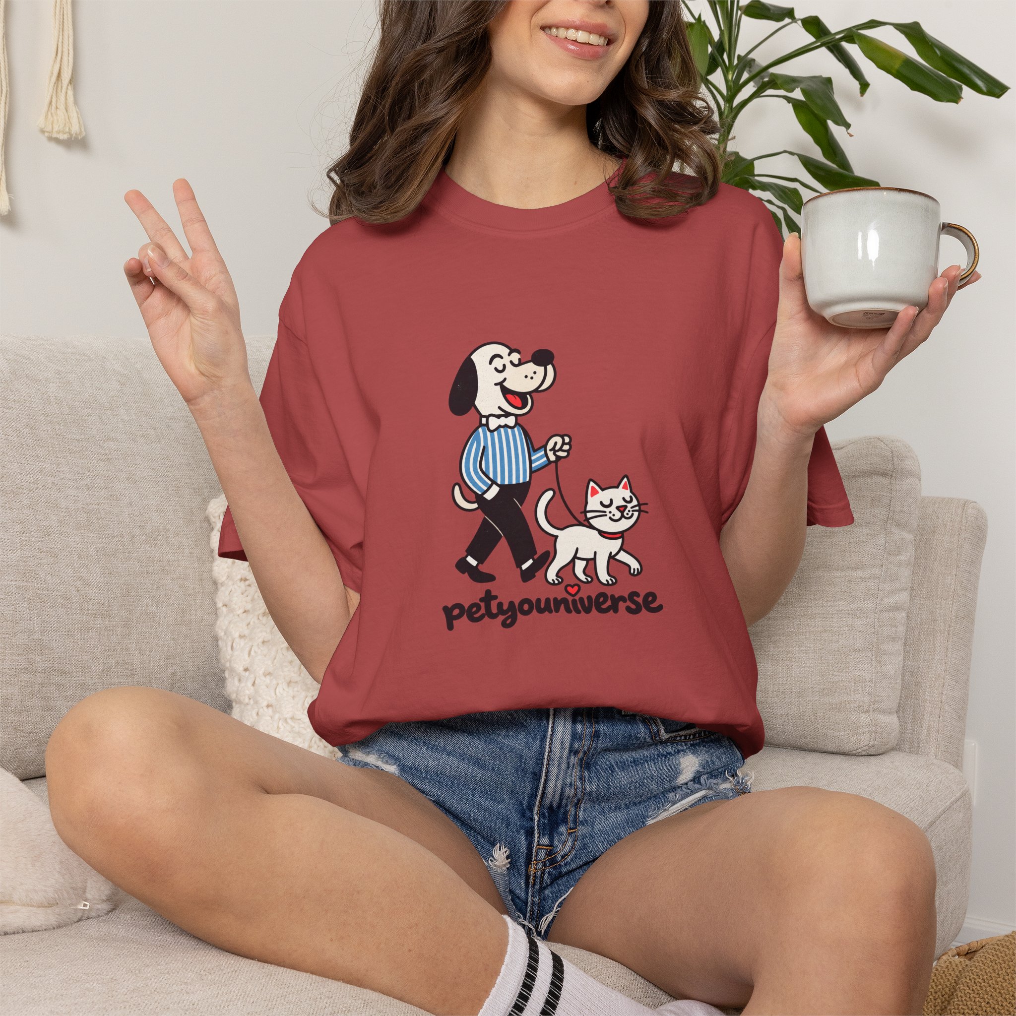 PetYouniverse Walking Dog & Cat Tee — Cute Retro Pet Graphic T-Shirt - Image 111