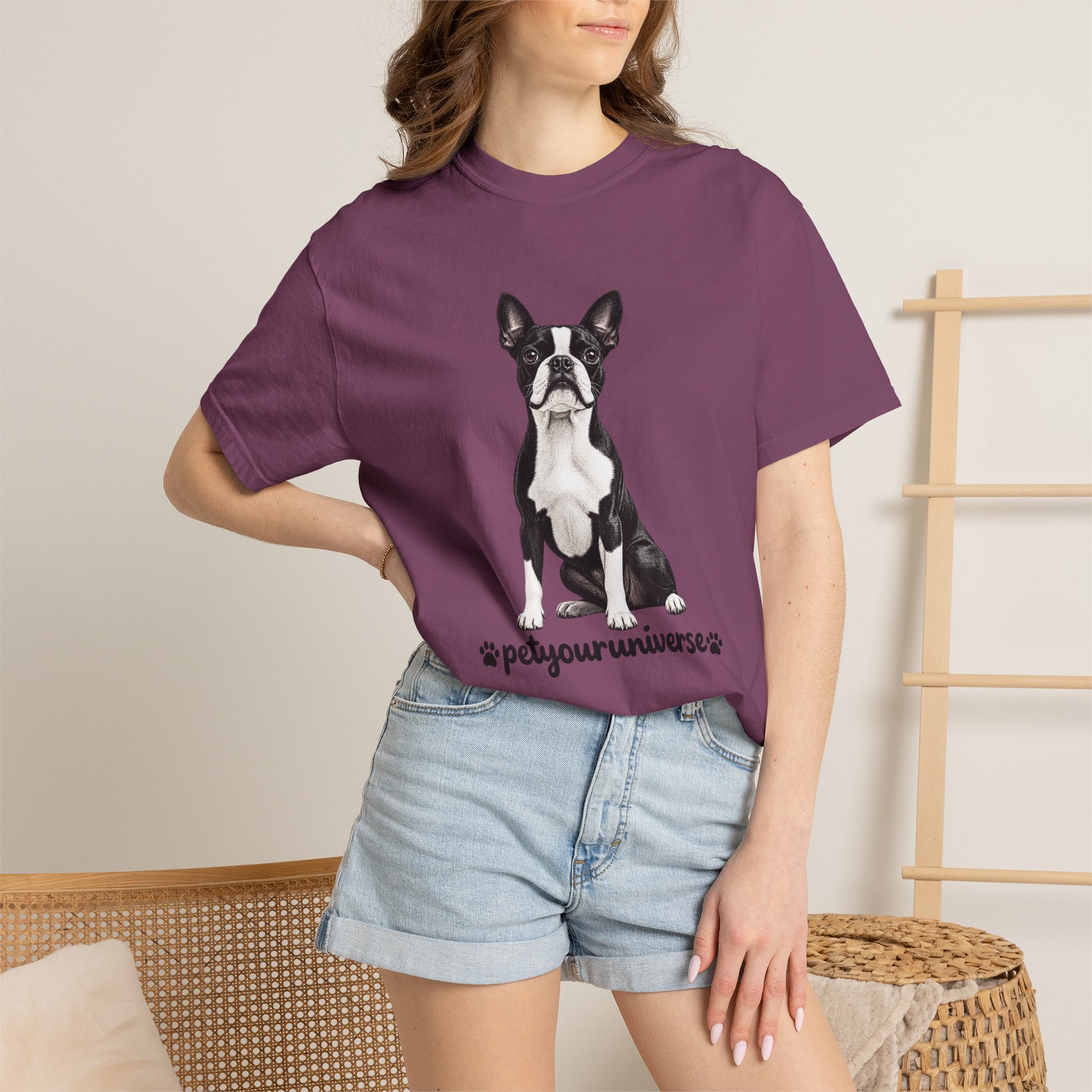 Boston Terrier Graphic T-Shirt — "PetYoUniverse" Dog Lover Tee - Image 128