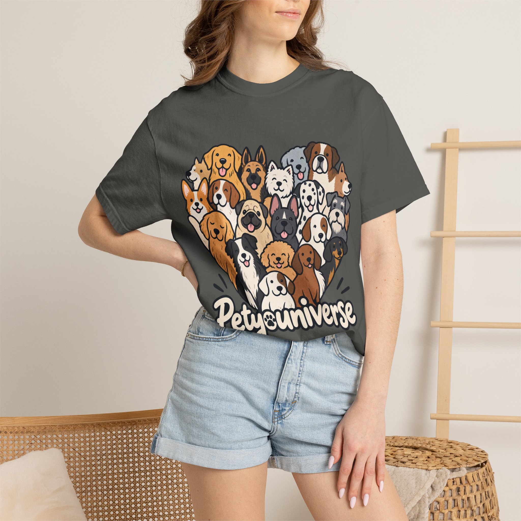 Dog Lover Cartoon T-Shirt — "Pety Universe" Graphic Tee - Image 72