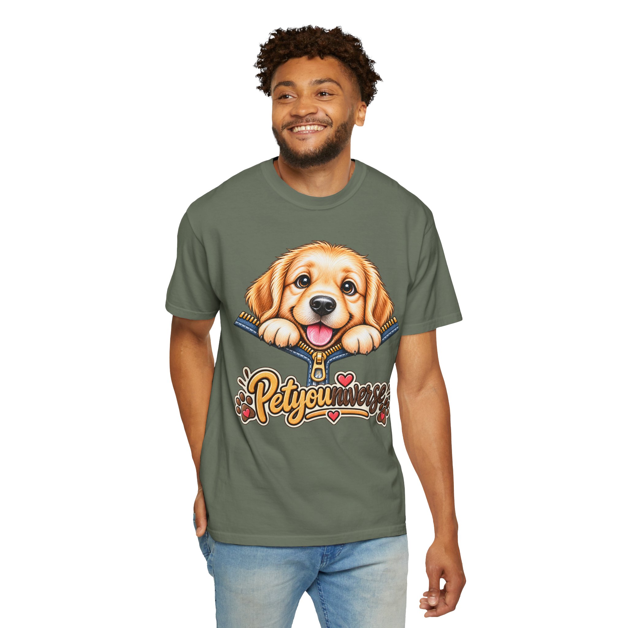Golden Retriever Puppy "PetYoUniverse" T-Shirt - Image 70
