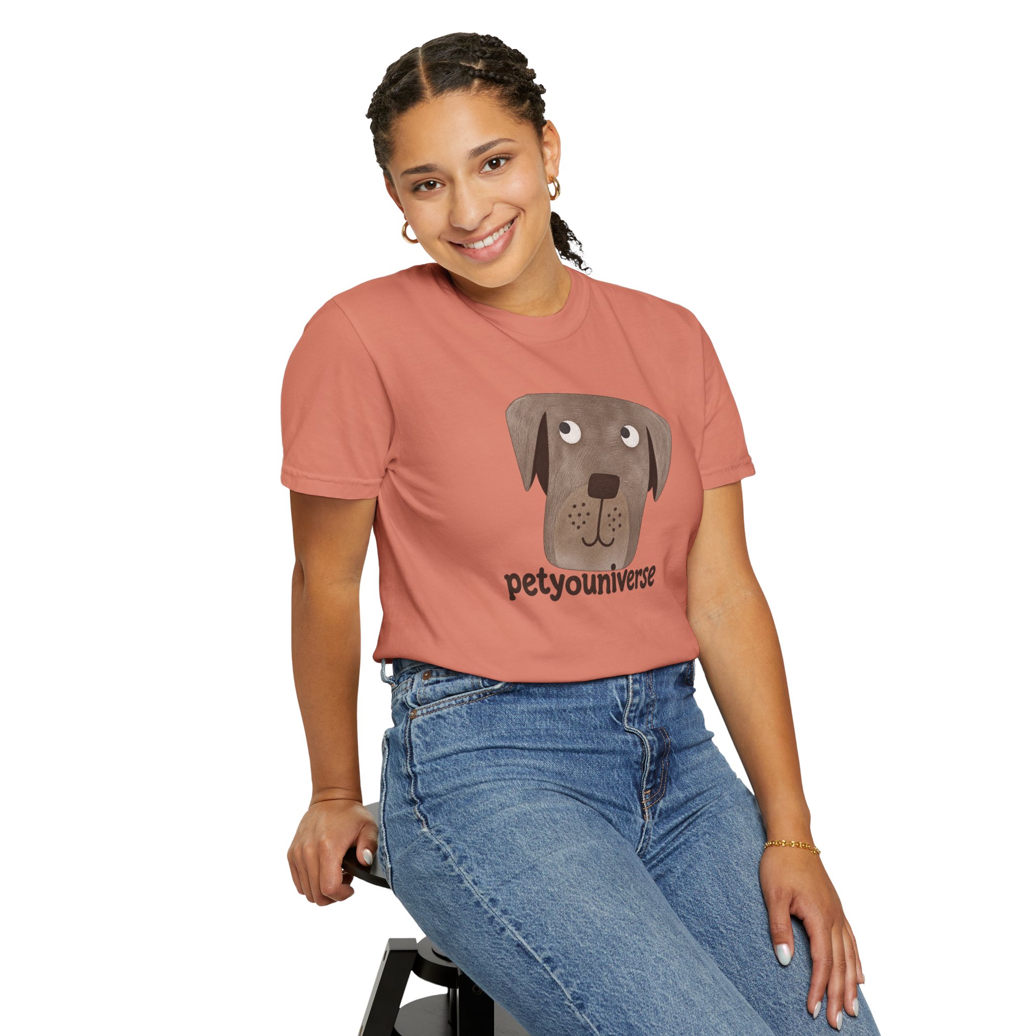 Dog Face Graphic T‑Shirt — "petyouniverse" Cute Pet Logo Tee - Image 6