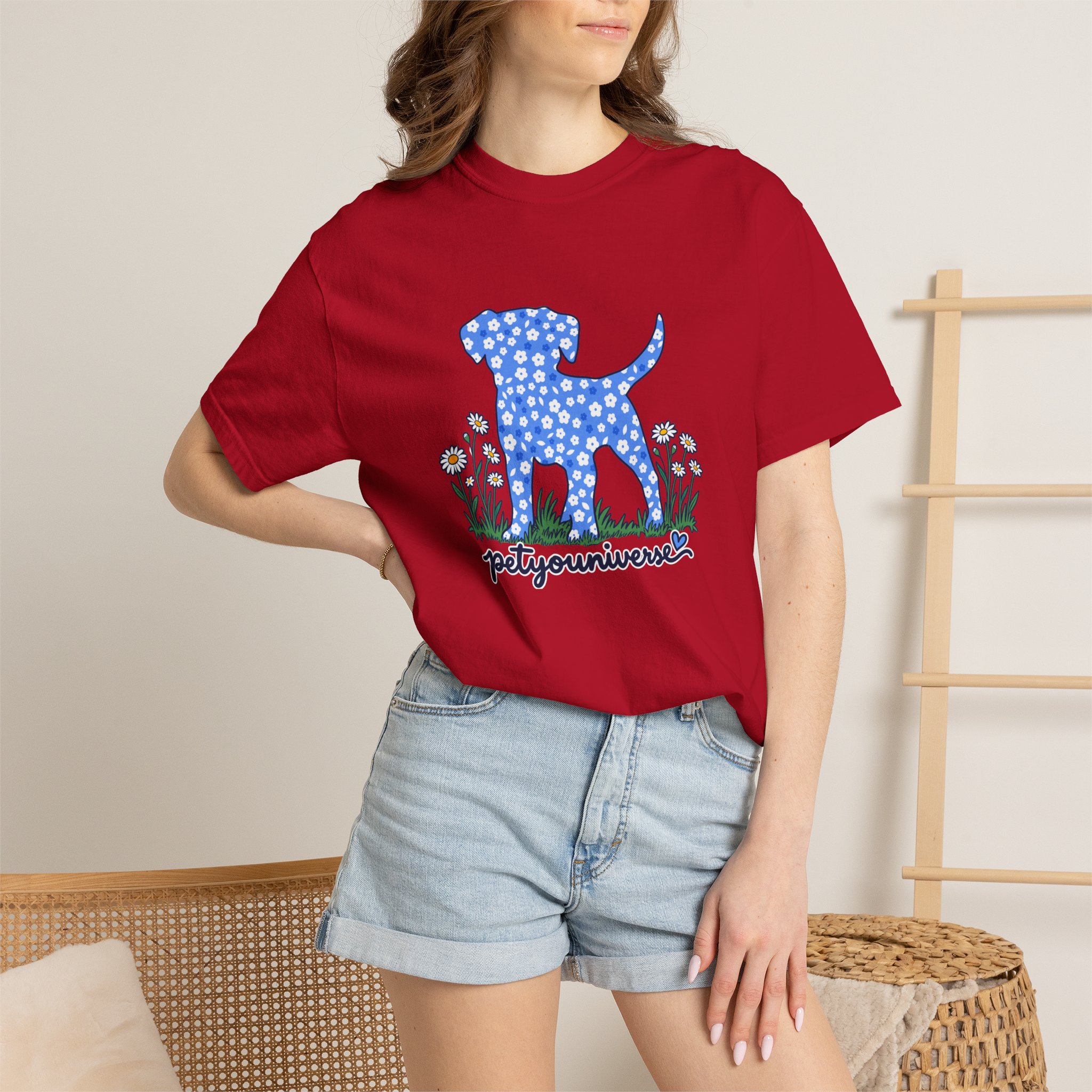 Dog Silhouette Floral T‑Shirt — "PetYoUniverse" Graphic Tee - Image 90