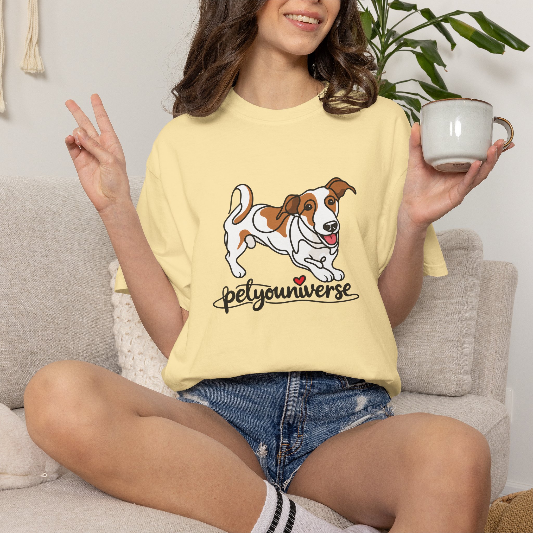 Dog Cartoon T-Shirt — "PetYoUniverse" Playful Jack Russell Tee - Image 12