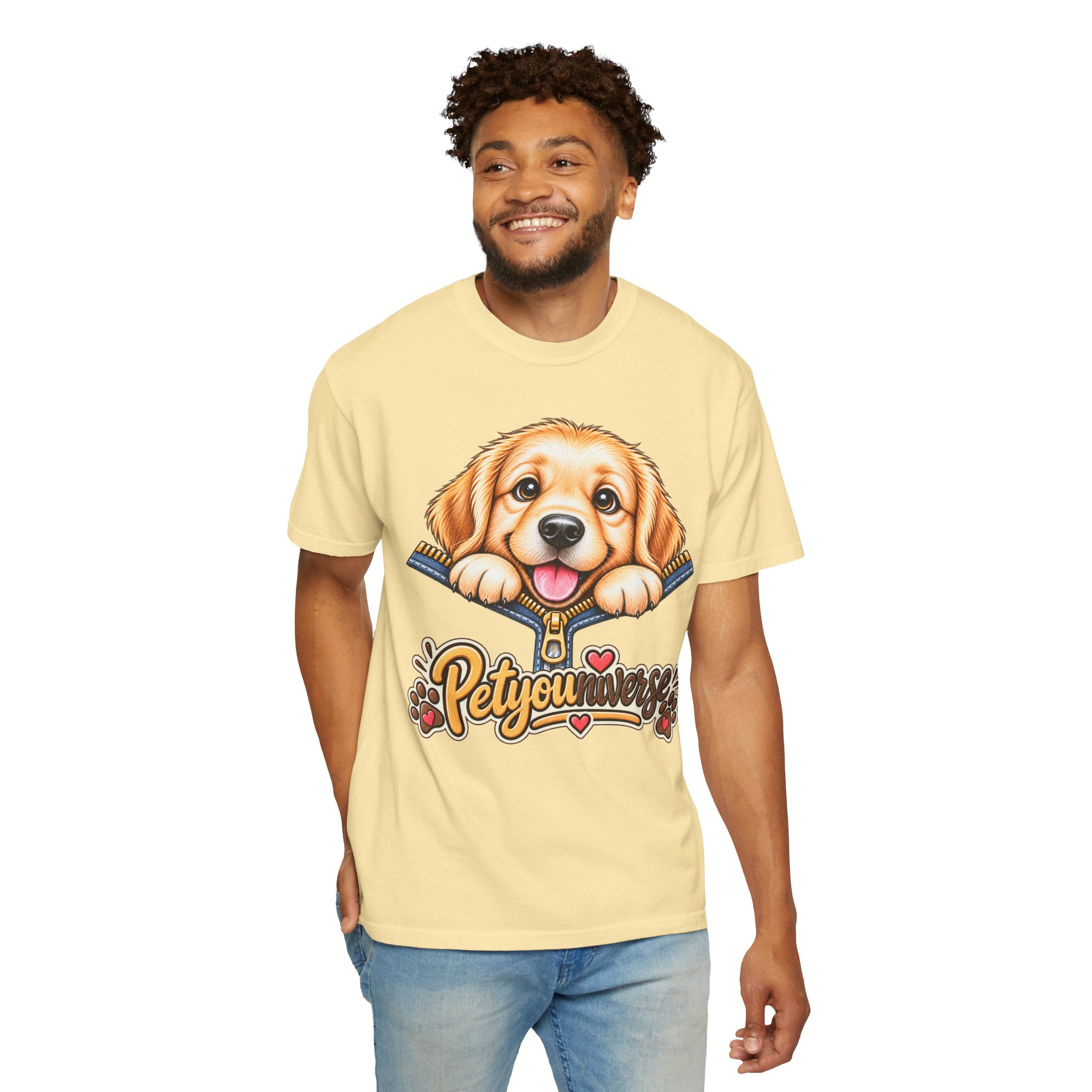 Golden Retriever Puppy "PetYoUniverse" T-Shirt - Image 16