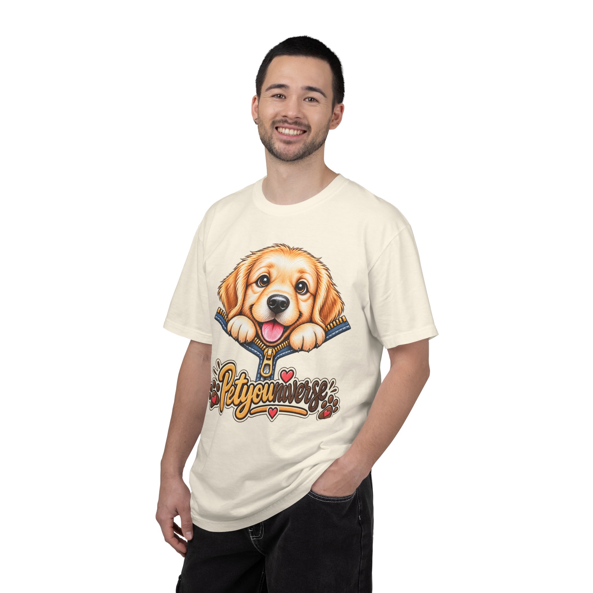 Golden Retriever Puppy "PetYoUniverse" T-Shirt - Image 4