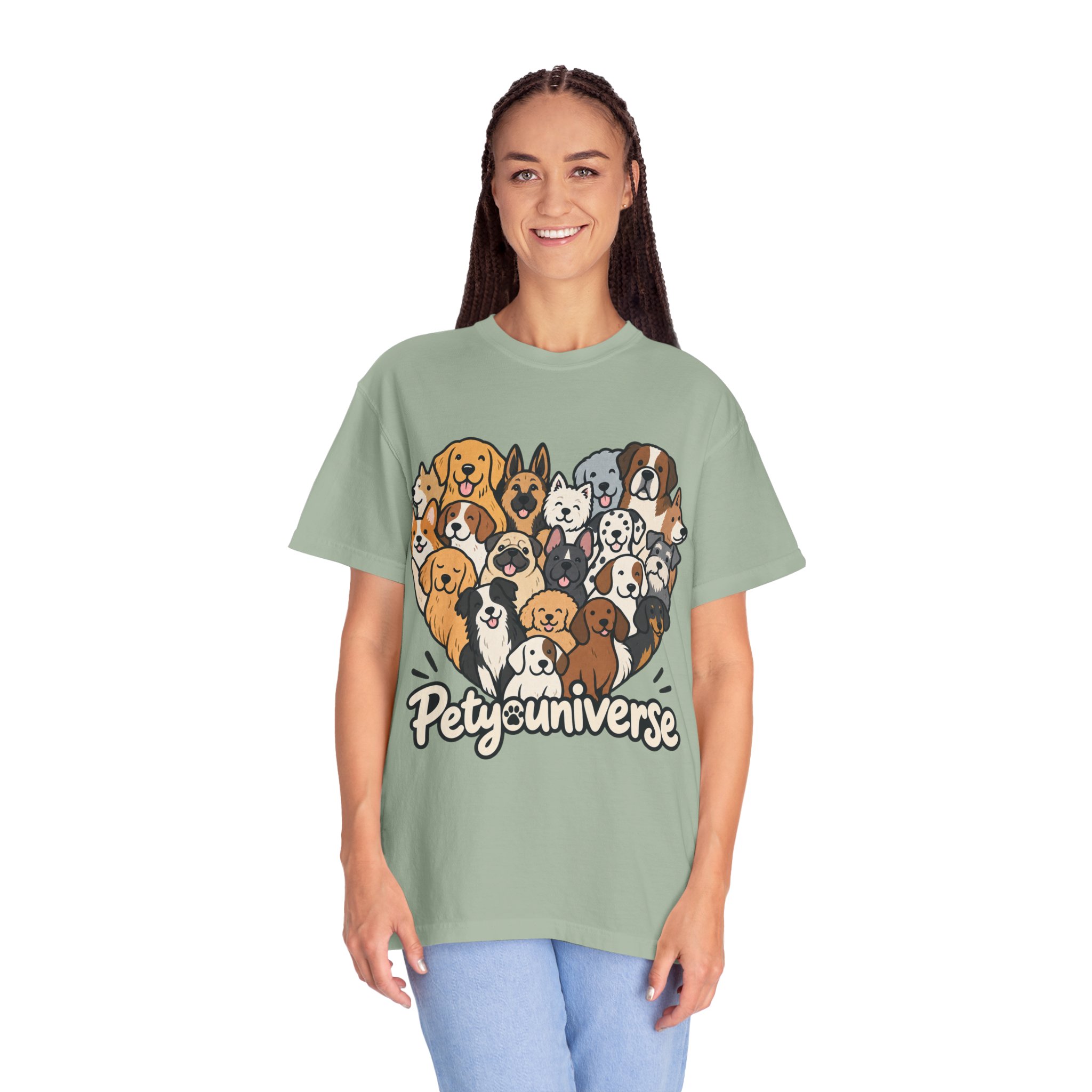 Dog Lover Cartoon T-Shirt — "Pety Universe" Graphic Tee - Image 105