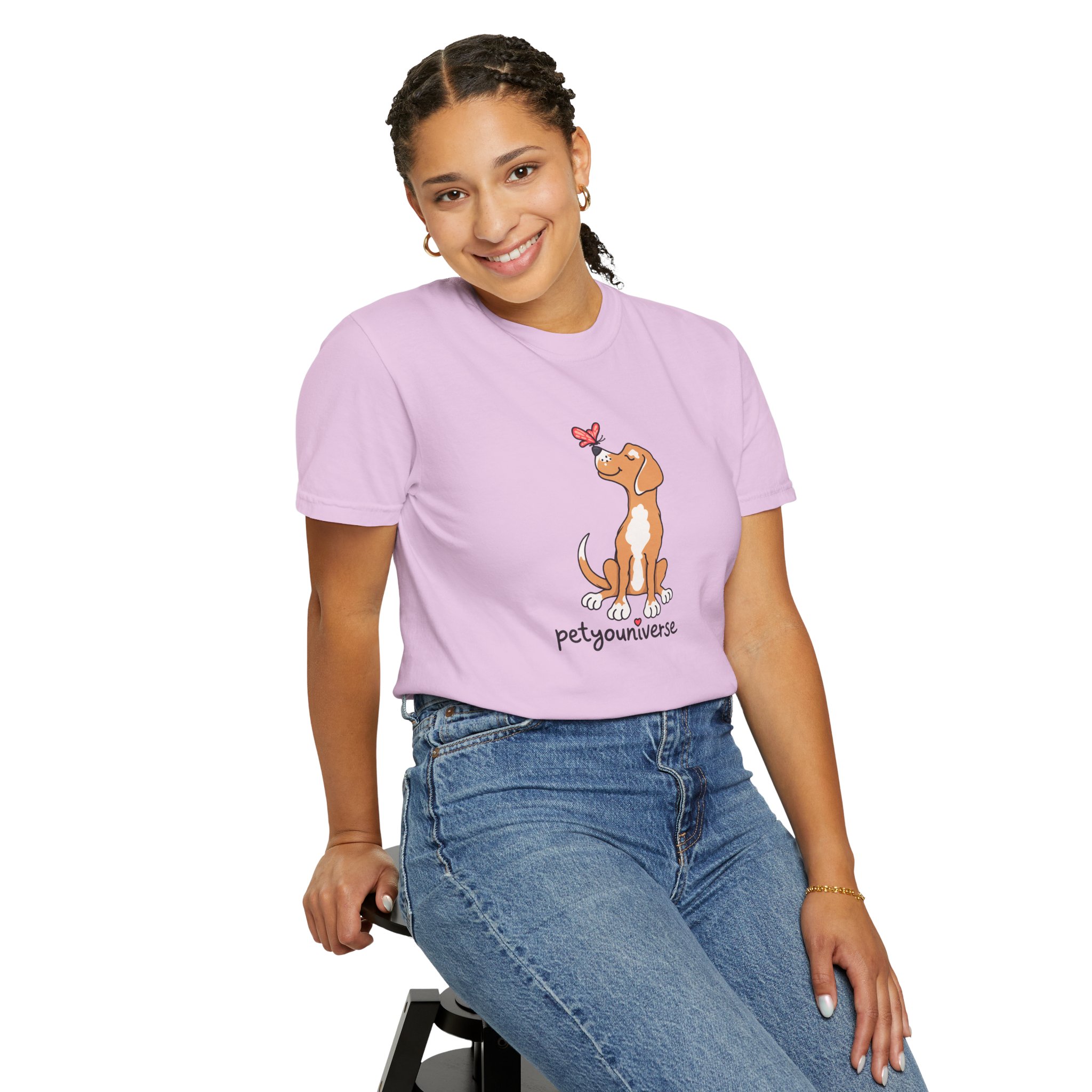 PetYoUniverse Cute Dog & Butterfly T‑Shirt - Image 87