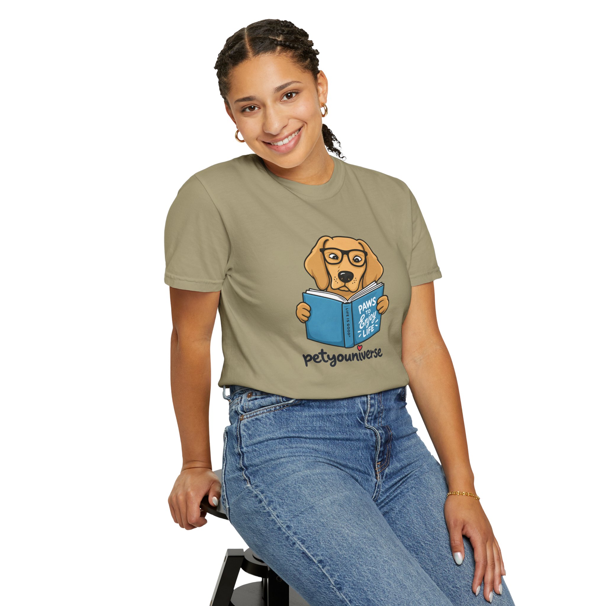 Dog Reading T-Shirt — "Paws & Books" Cute Booklover Pup Tee - Image 24