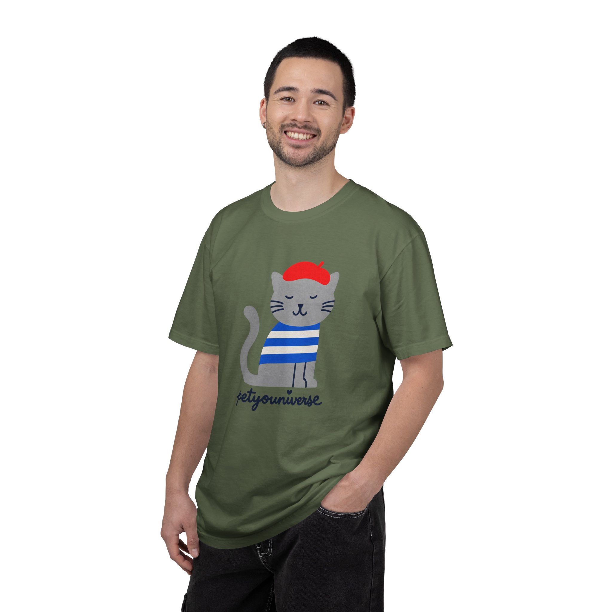 Cat Graphic T-Shirt — "petiyouniverse" Cute French Cat Tee - Image 49