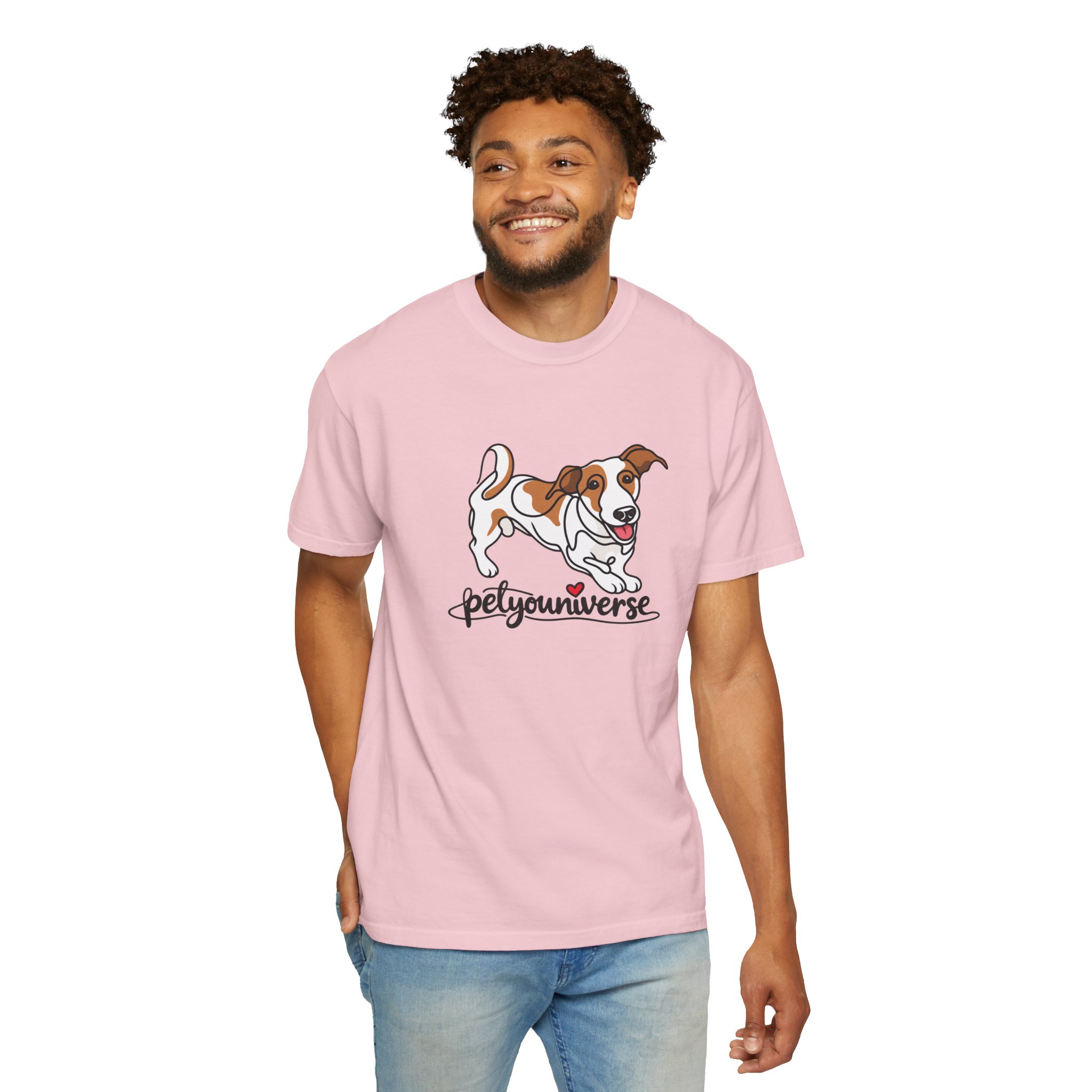 Dog Cartoon T-Shirt — "PetYoUniverse" Playful Jack Russell Tee - Image 115