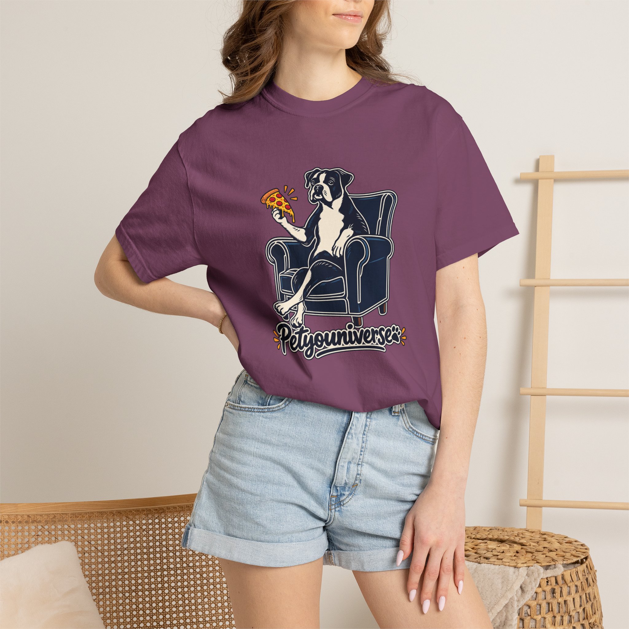 T-Shirt — PetYoUniverse Dog on Armchair with Pizza Graphic - Image 119